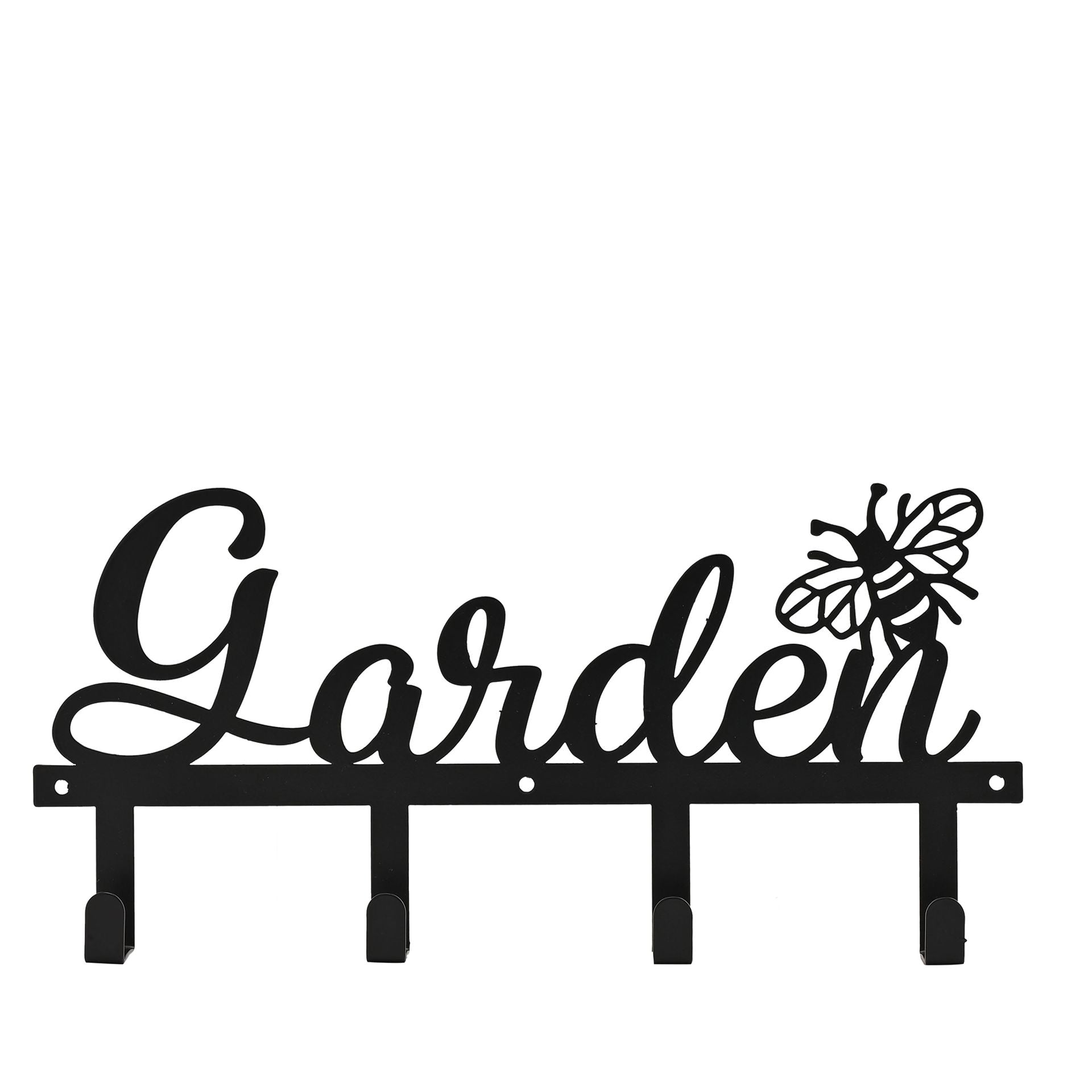 Country Living Metal Garden Plaque with Hooks - "Garden"