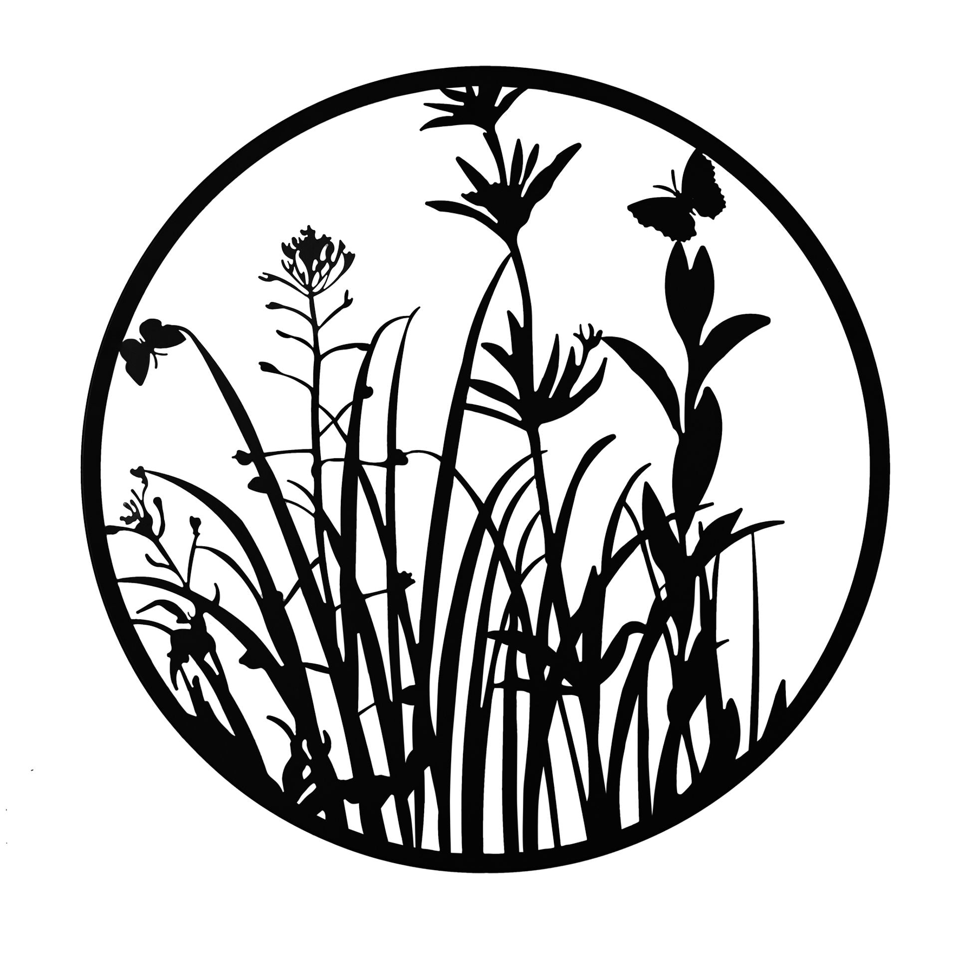 Country Living Metal Wall Art 60cm - Wild Flowers