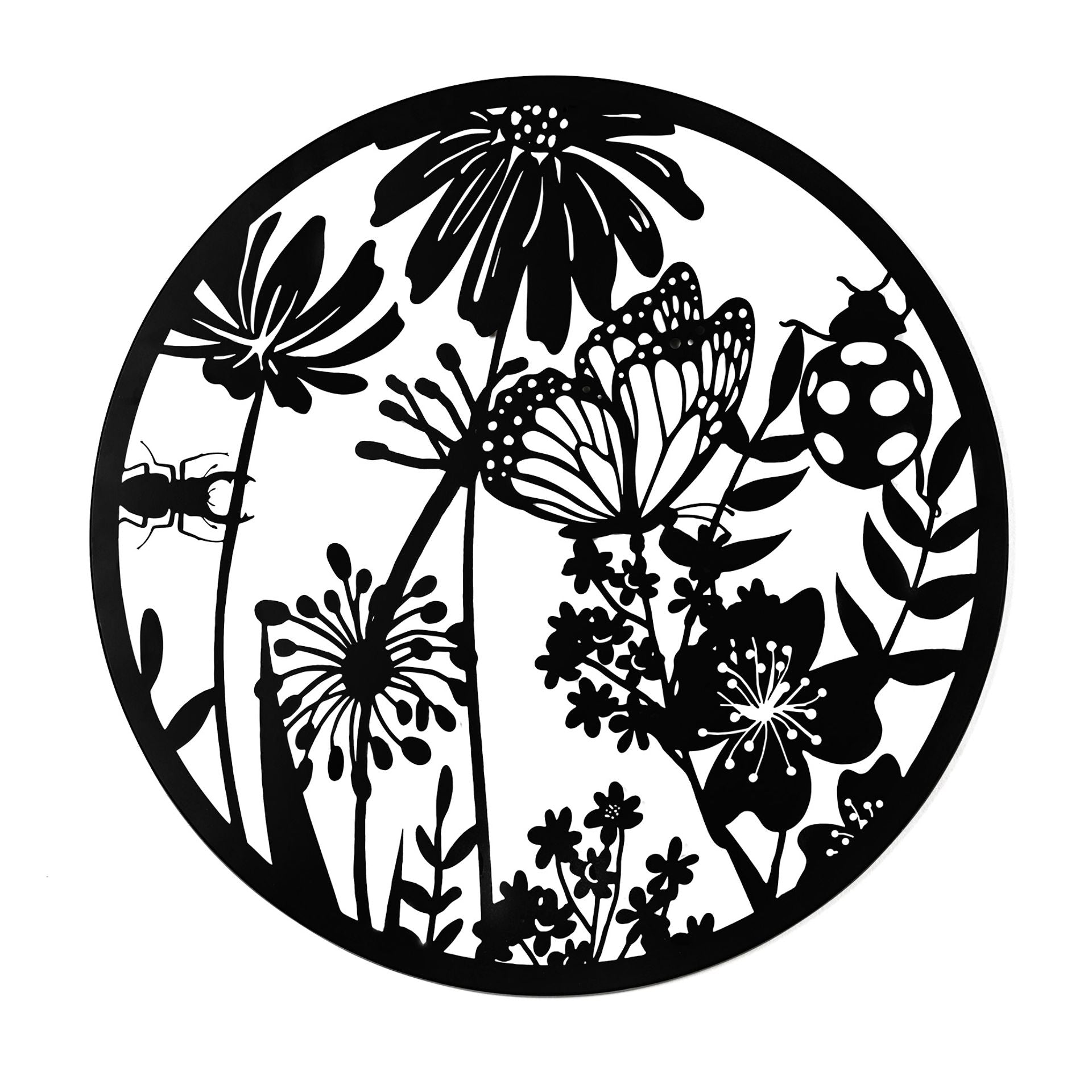Country Living Metal Wall Art 60cm - Butterfly In The Garden