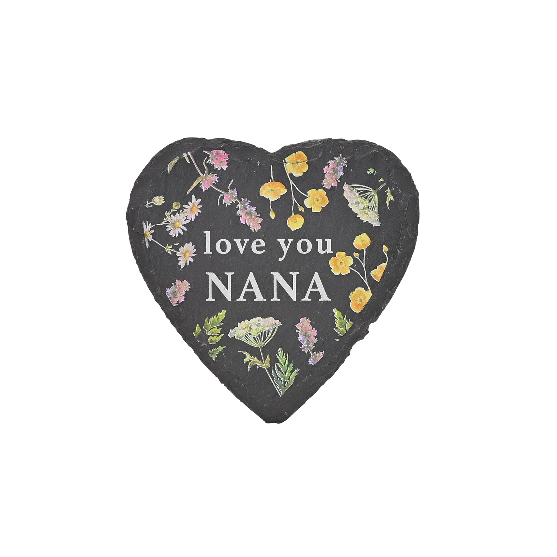 Country Living Set Of 4 Heart Slate Coasters - Flowers