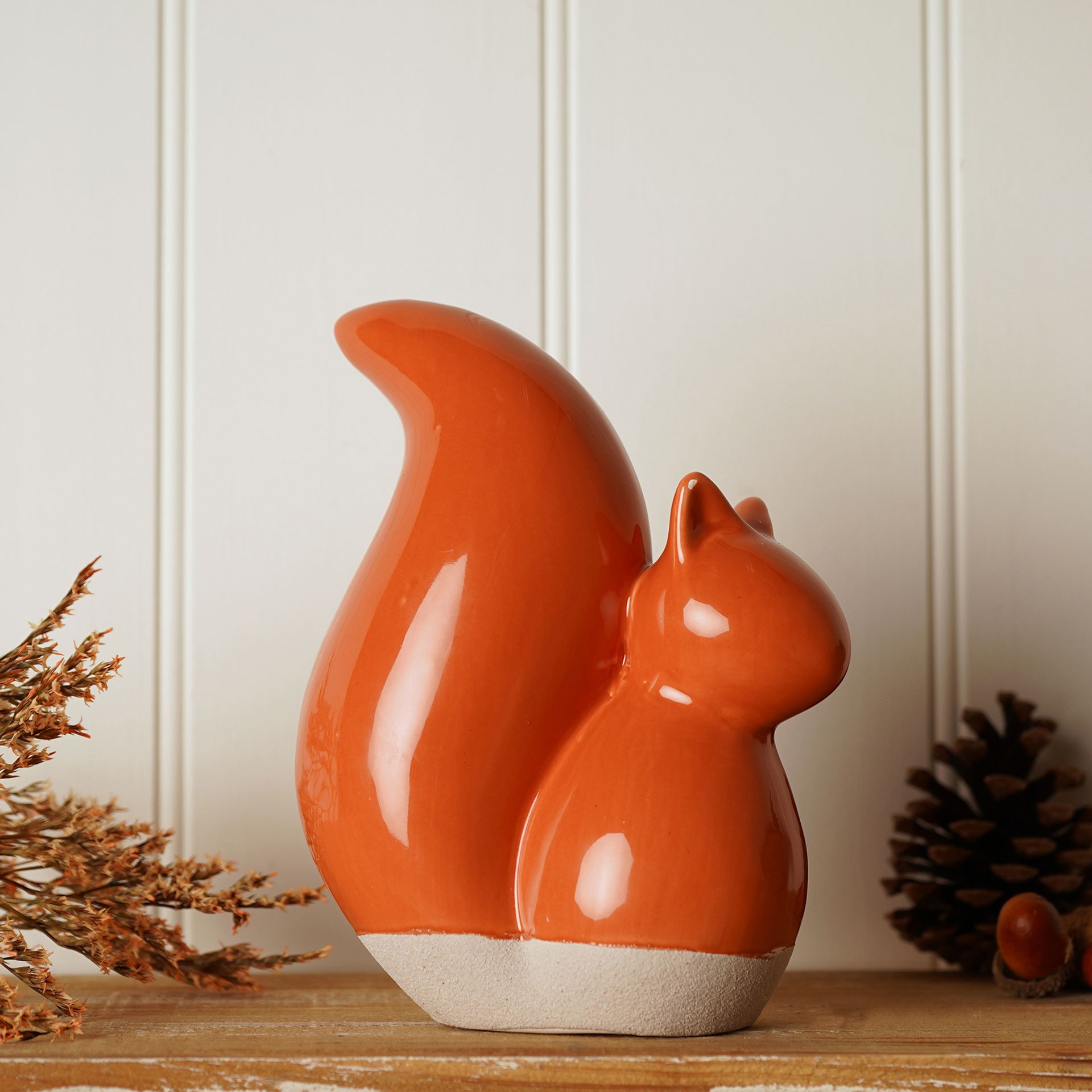 Country Living Orange Ceramic Squirrel - 15.5cm