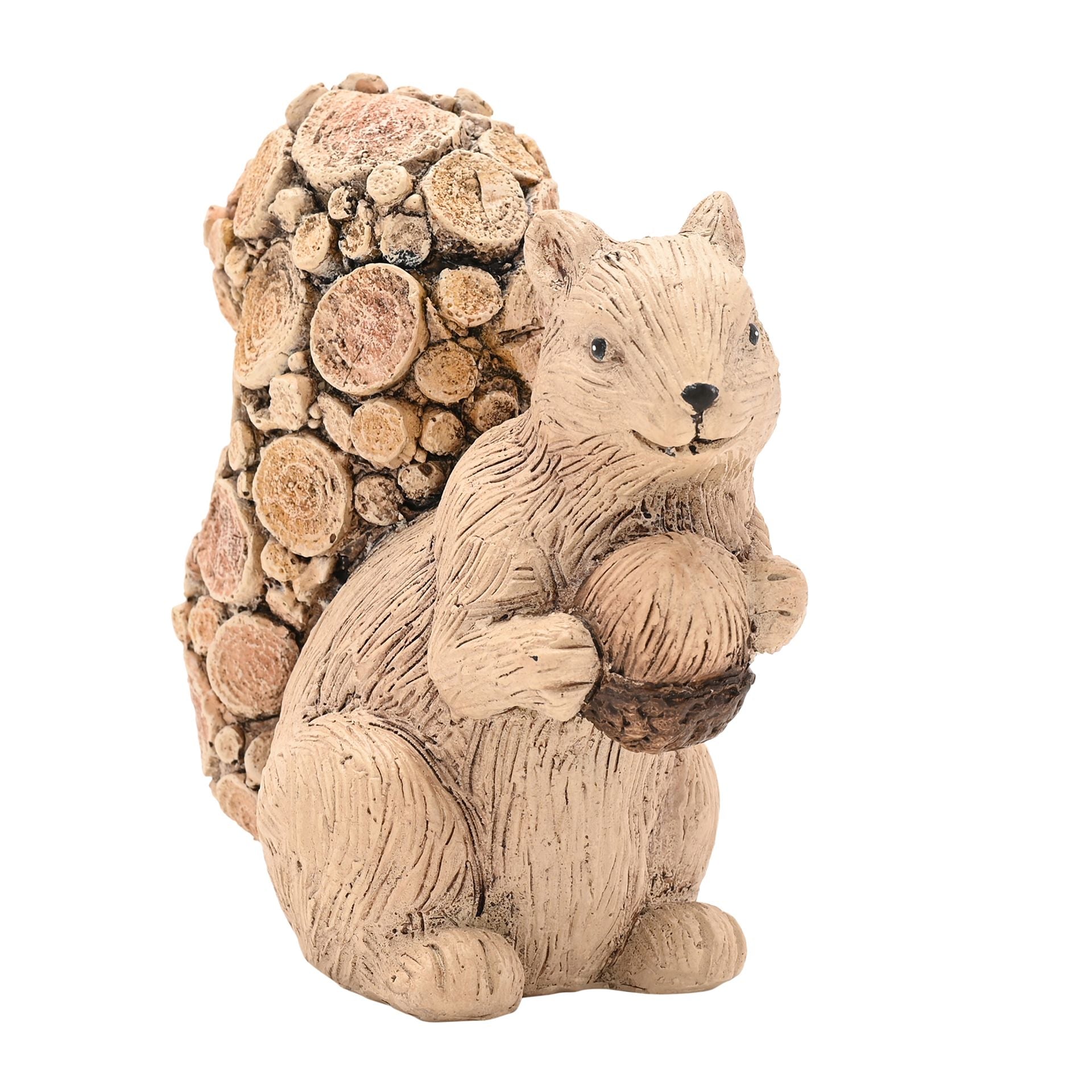 Country Living Wood Effect Squirrel with Log