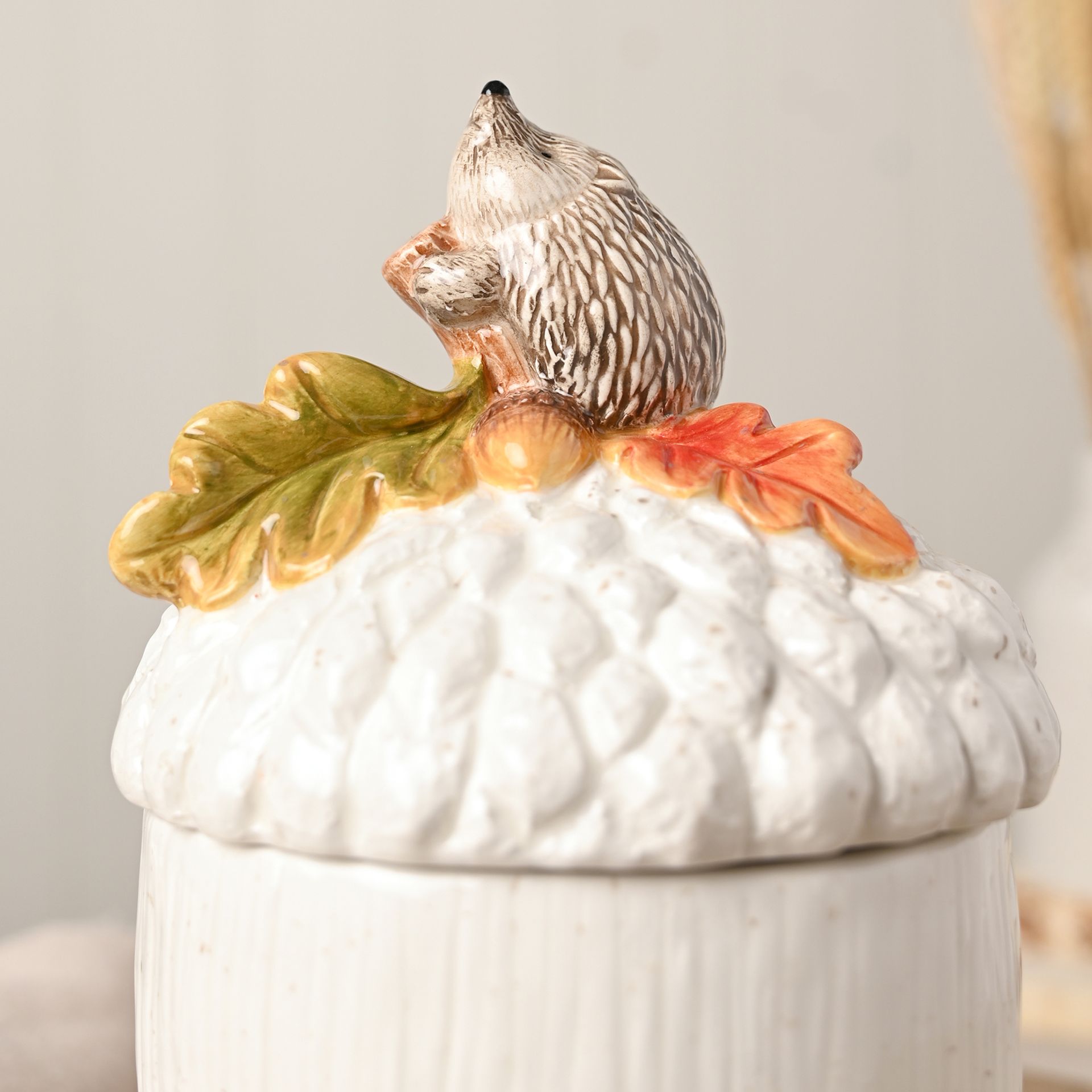 Country Living Storage Jar - Hedgehog On An Acorn
