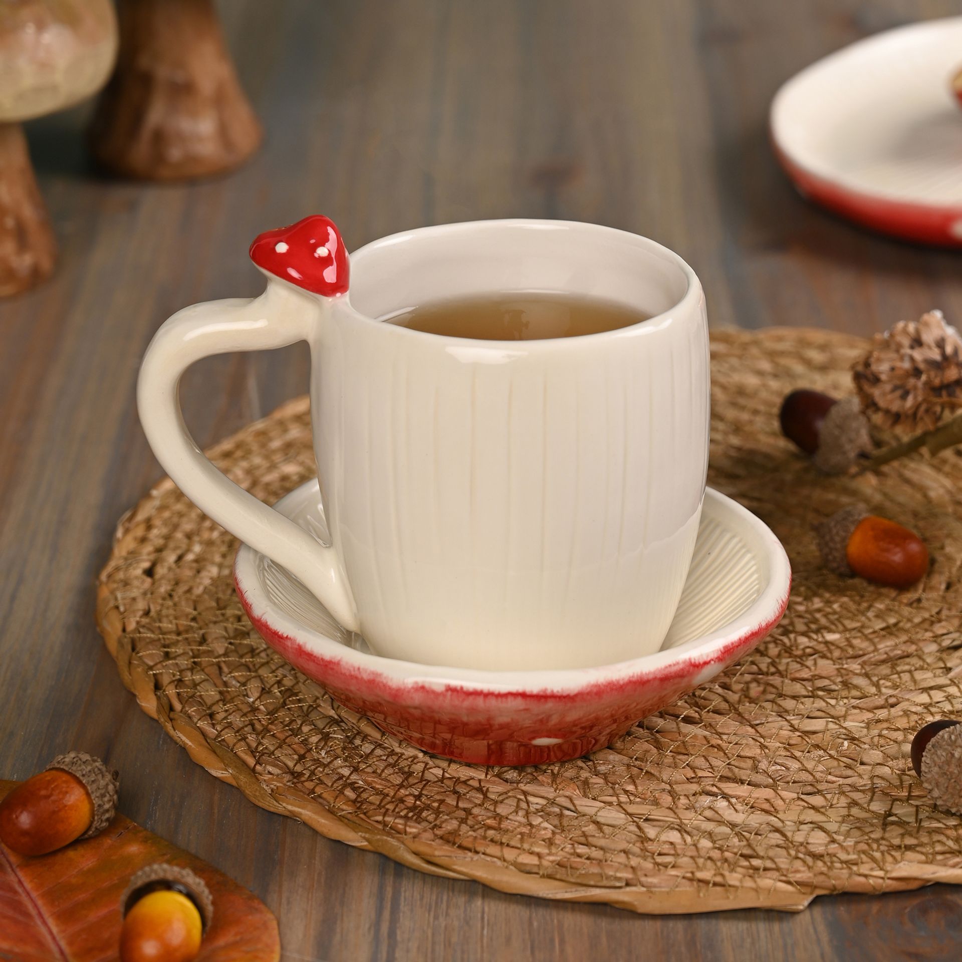 Country Living Toadstool Mug & Saucer