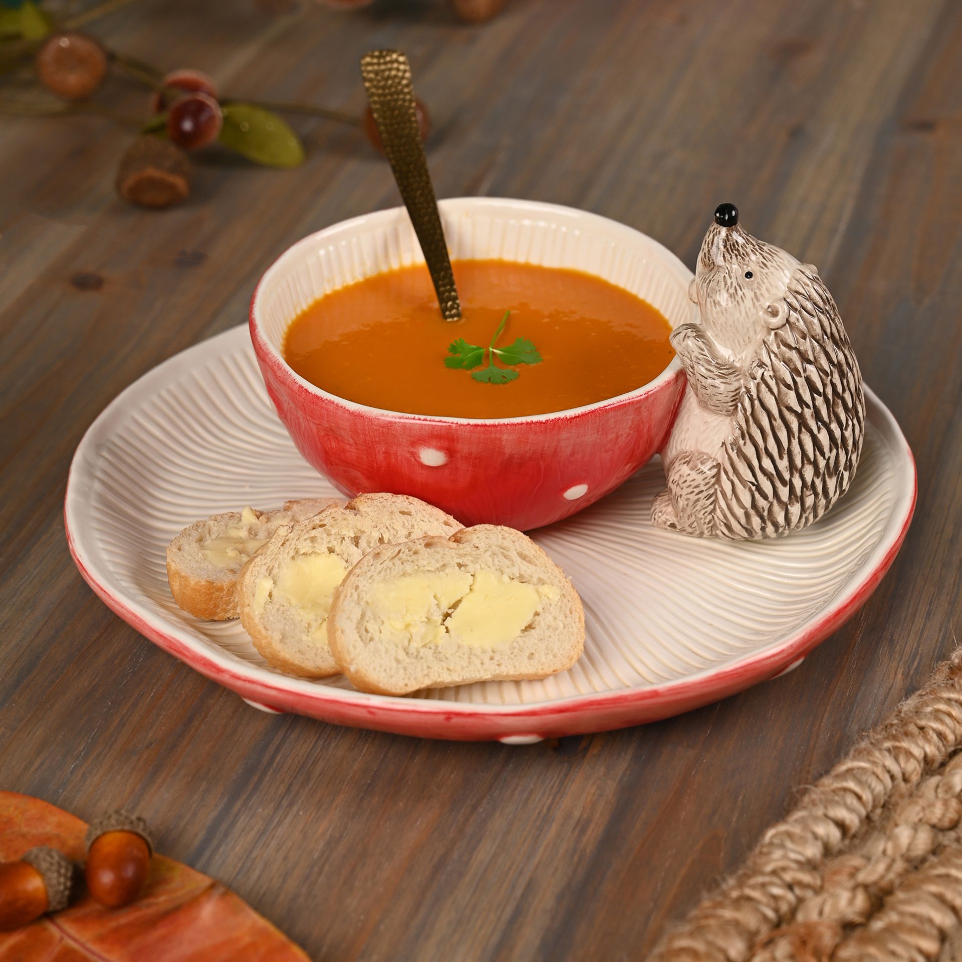 Country Living Toadstool & Hedgehog Serving Bowl