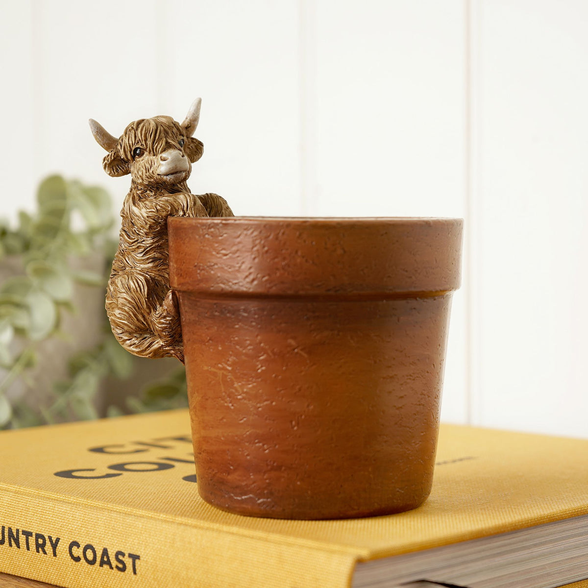 Country Living Highland Cow Plant Pot
