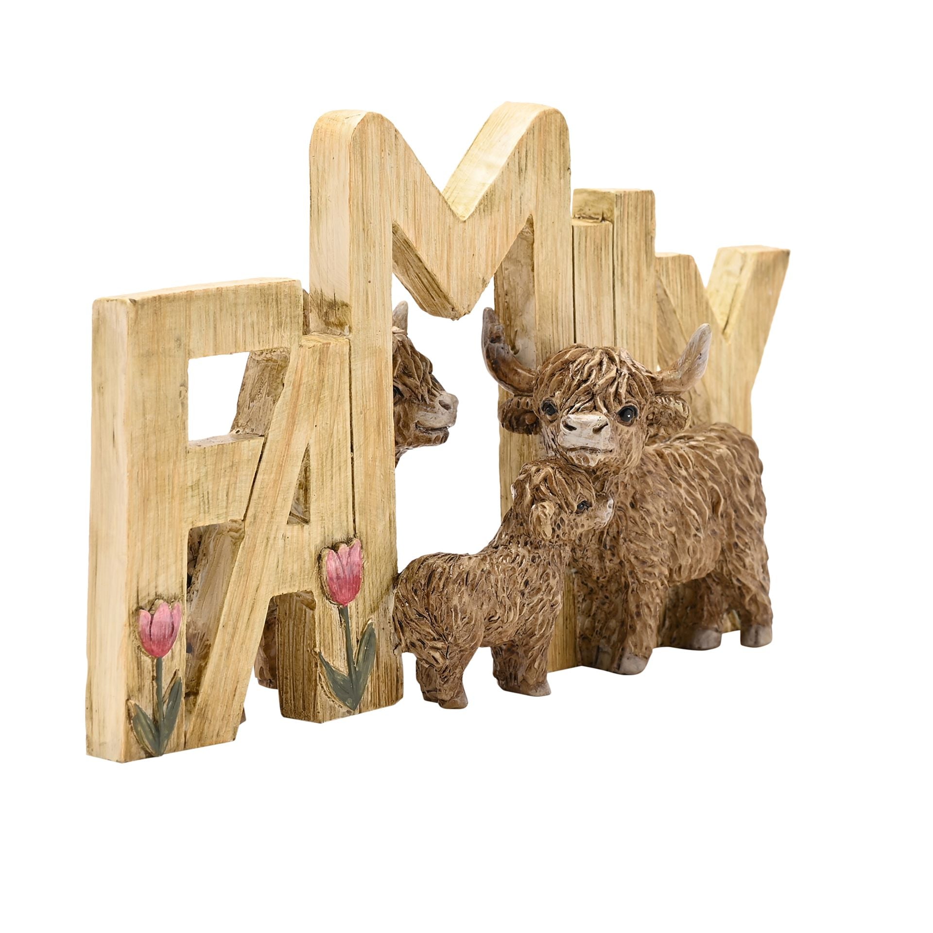 Country Living Highland Cow Plaque "Family"