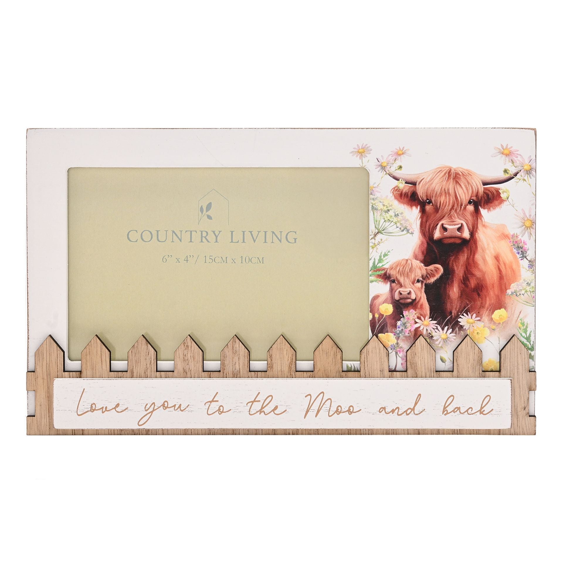 Country Living Highland Cow Photo Frame "Love You to the Moo and Back"