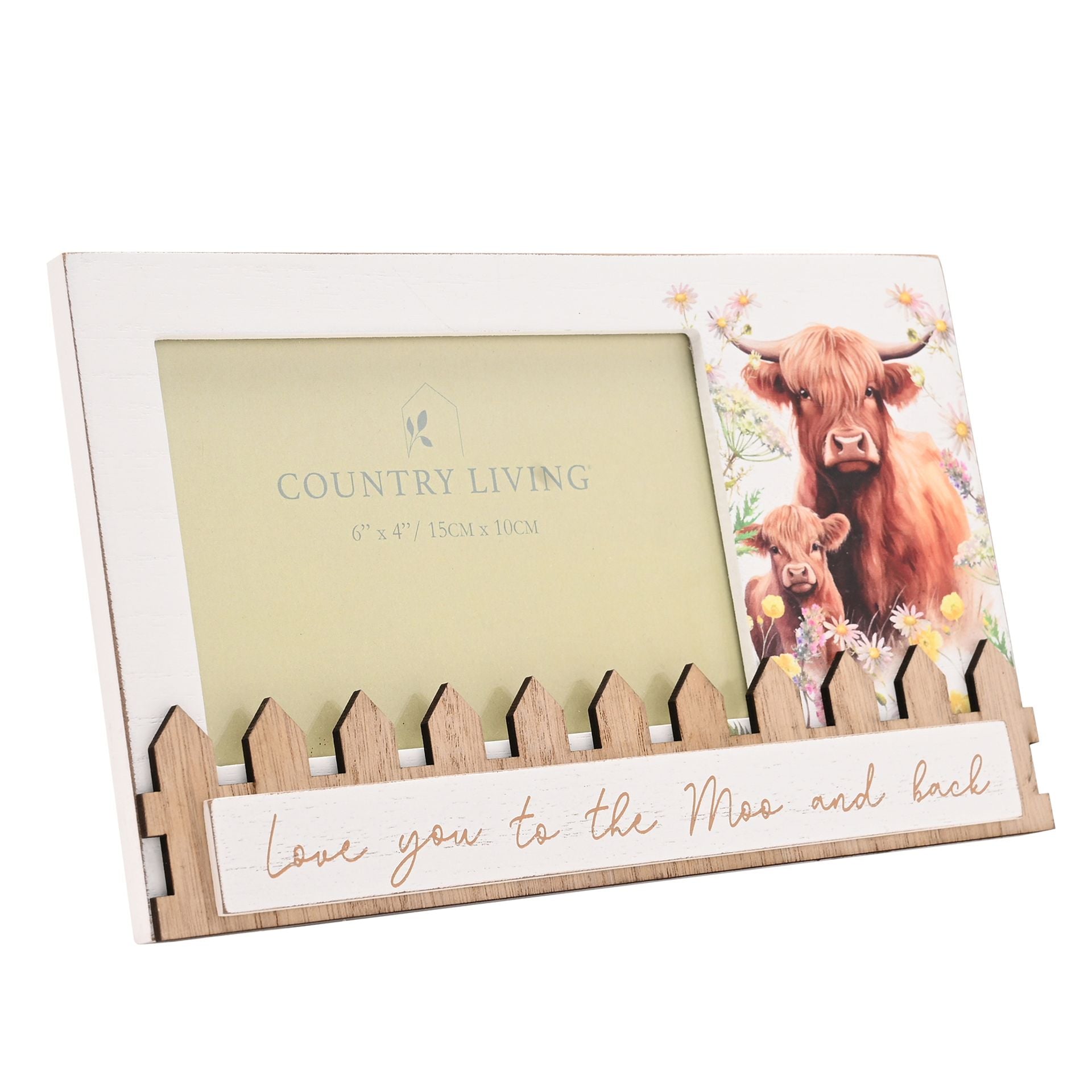 Country Living Highland Cow Photo Frame "Love You to the Moo and Back"
