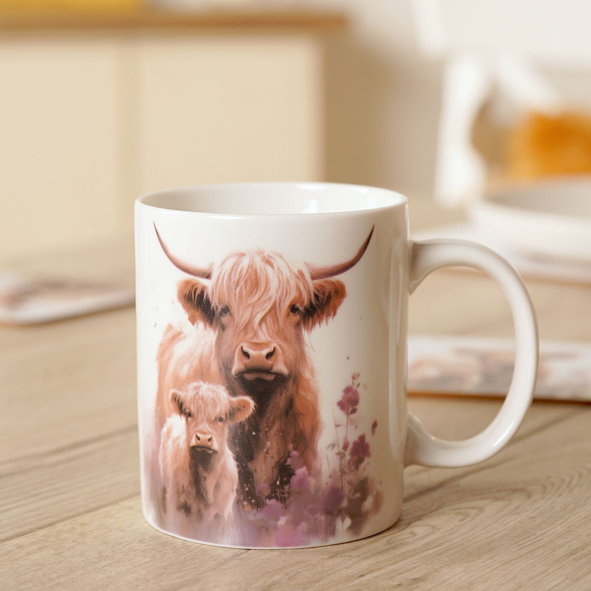 Country Living Highland Cow and Calf Mug in Lidded Gift Box