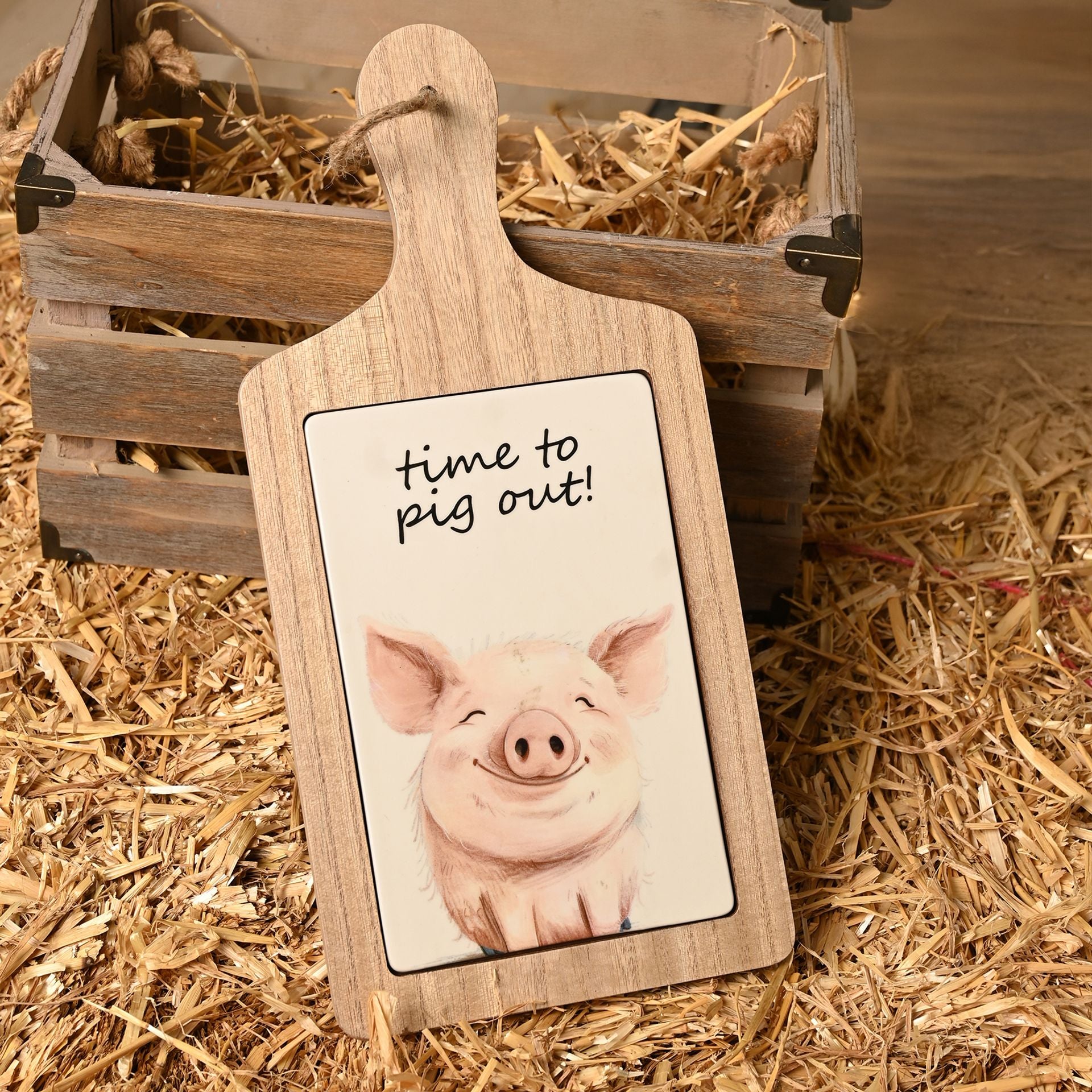 The Funny Farm Serving Board "Time To Pig Out"