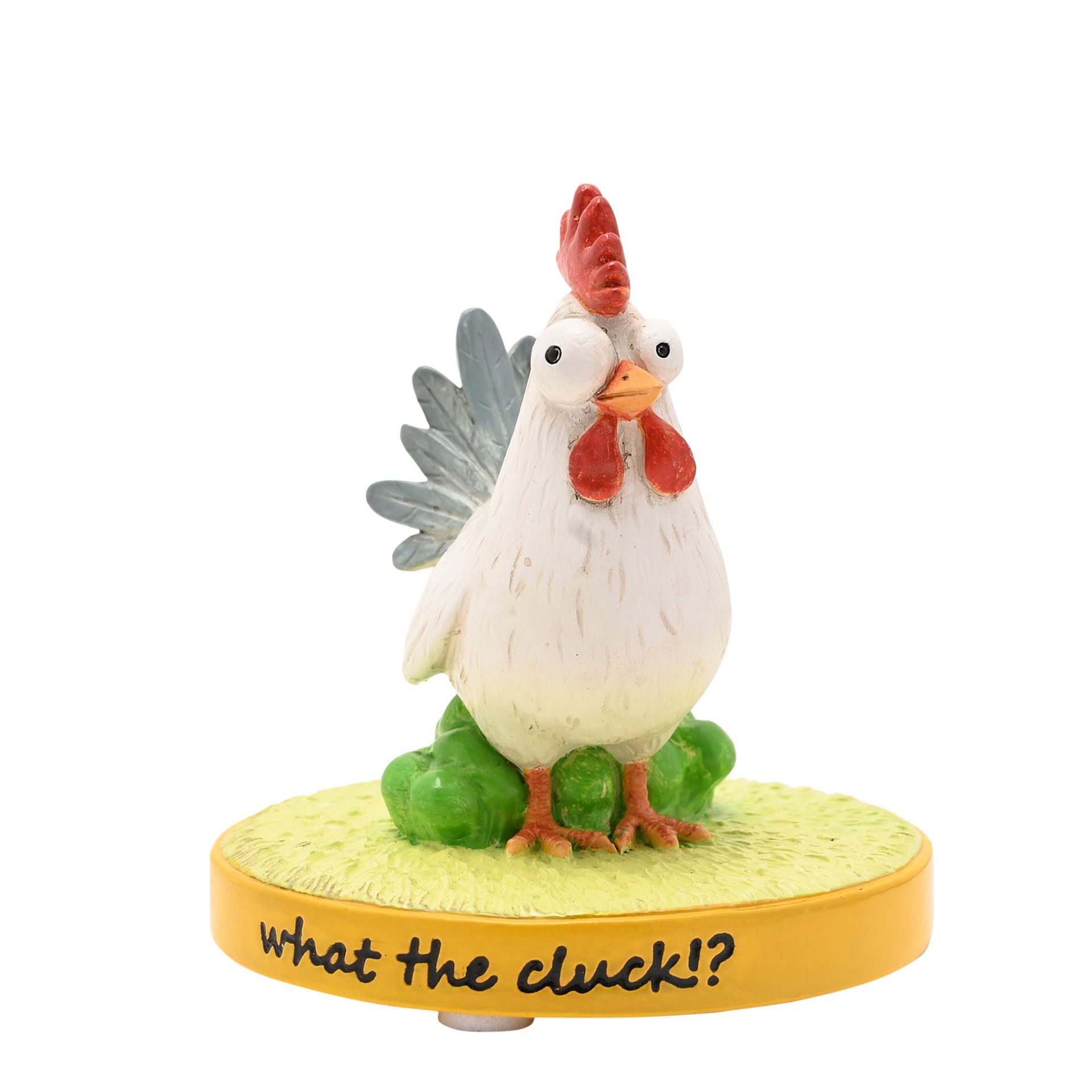 The Funny Farm Chicken Figurine "What The Cluck"