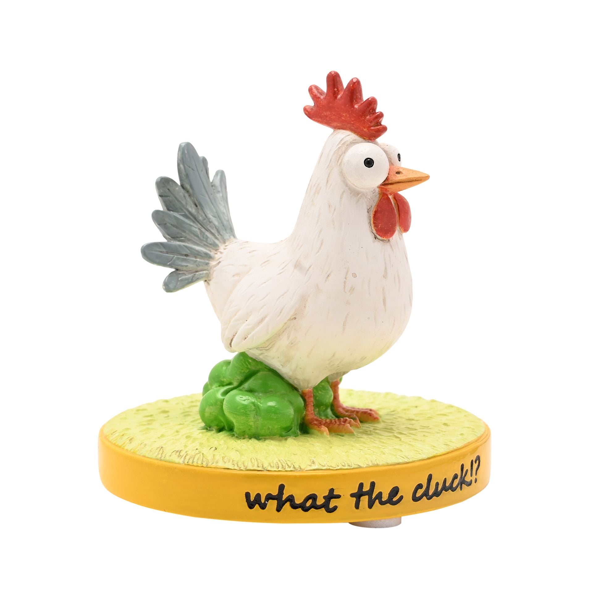 The Funny Farm Chicken Figurine "What The Cluck"