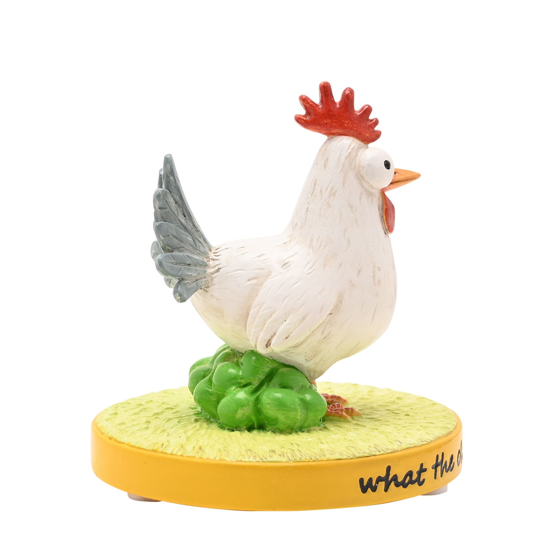 The Funny Farm Chicken Figurine "What The Cluck"