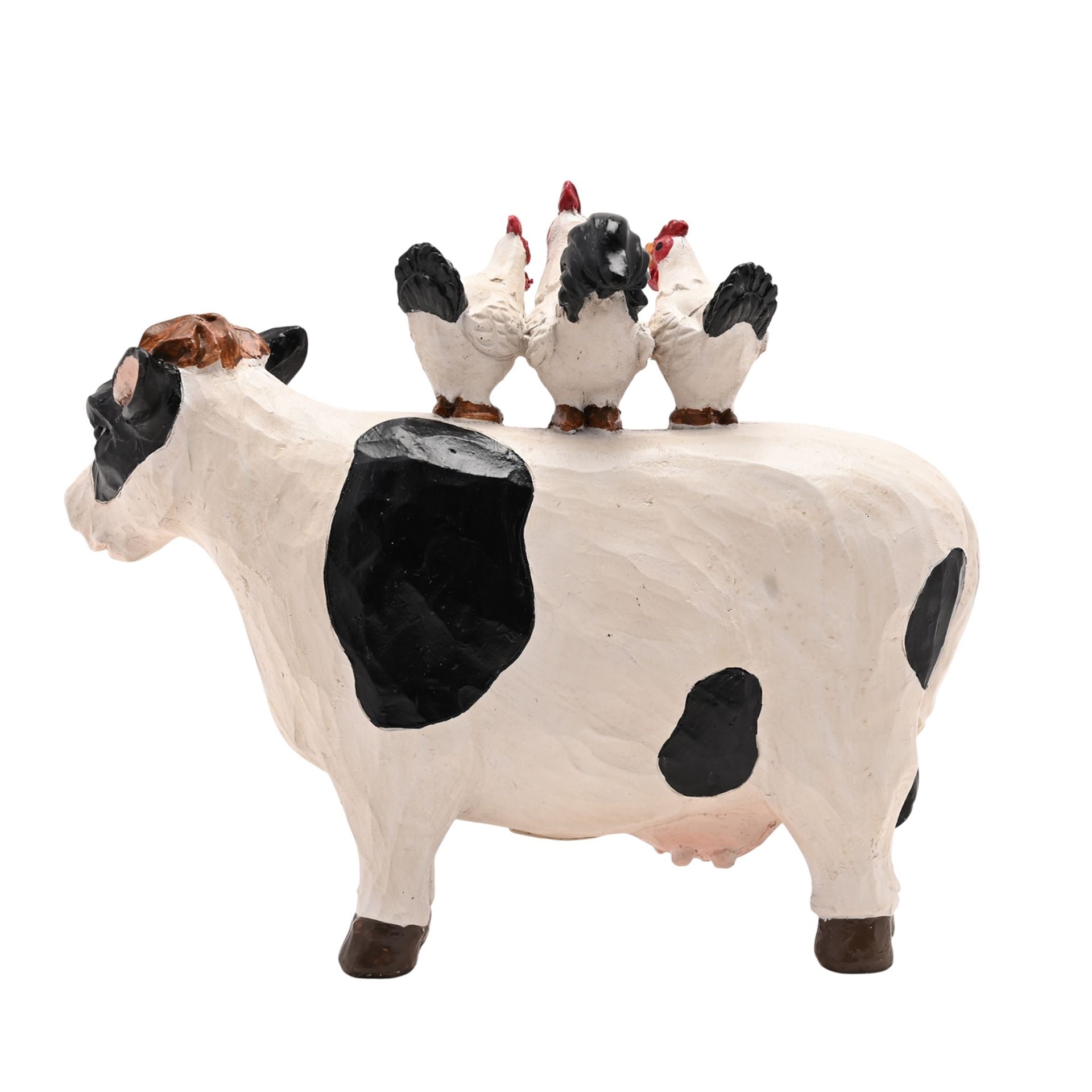 Country Living Resin Chicken & Cow Standing Ornament