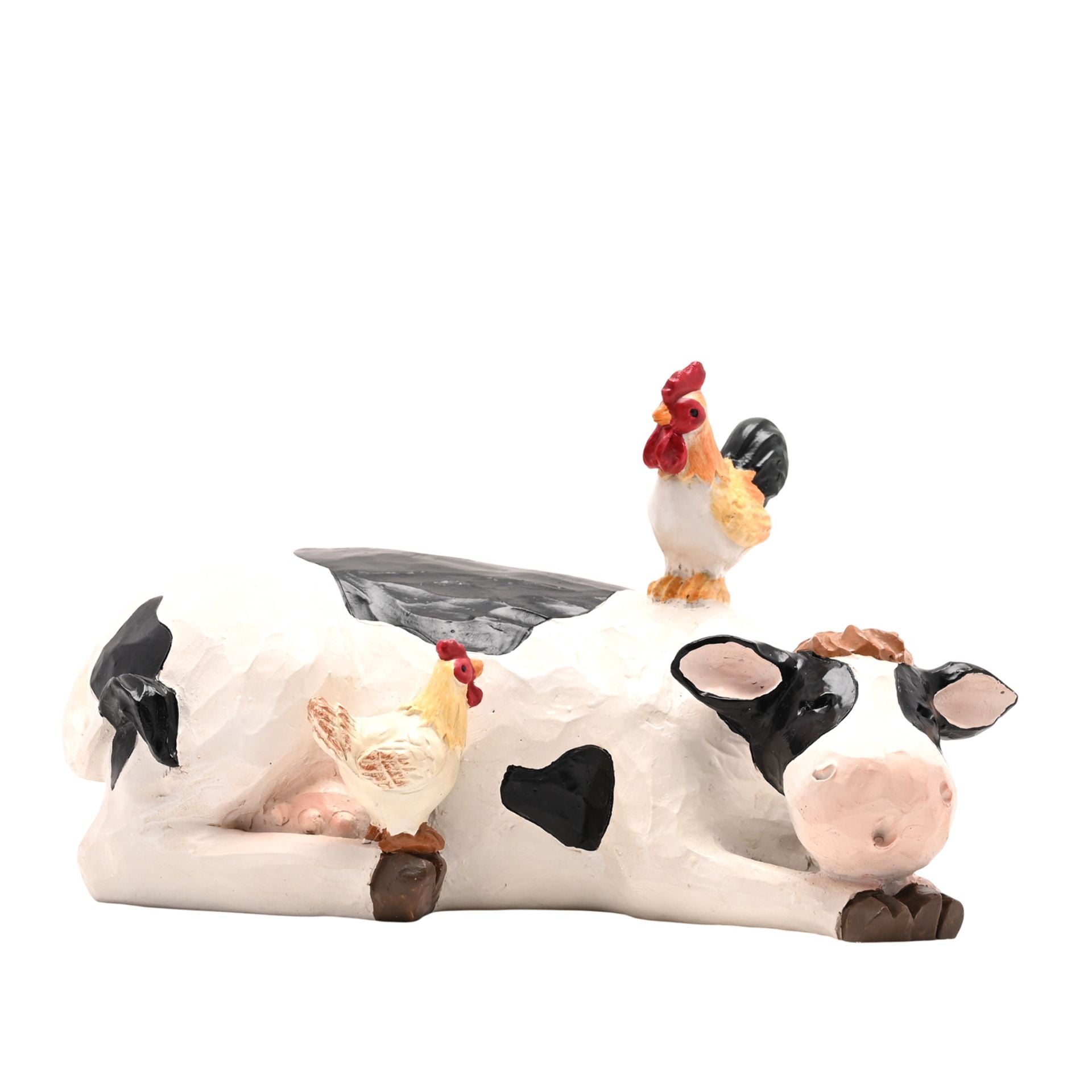 Country Living Resin Chicken & Cow Ornament
