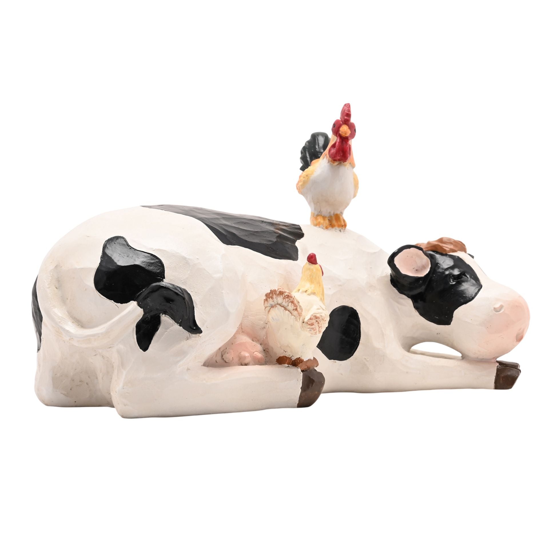 Country Living Resin Chicken & Cow Ornament