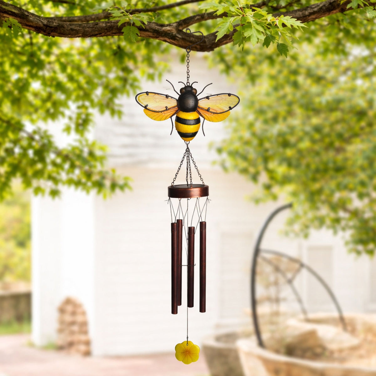 Country Living Solar Windchime - Bee 92cm