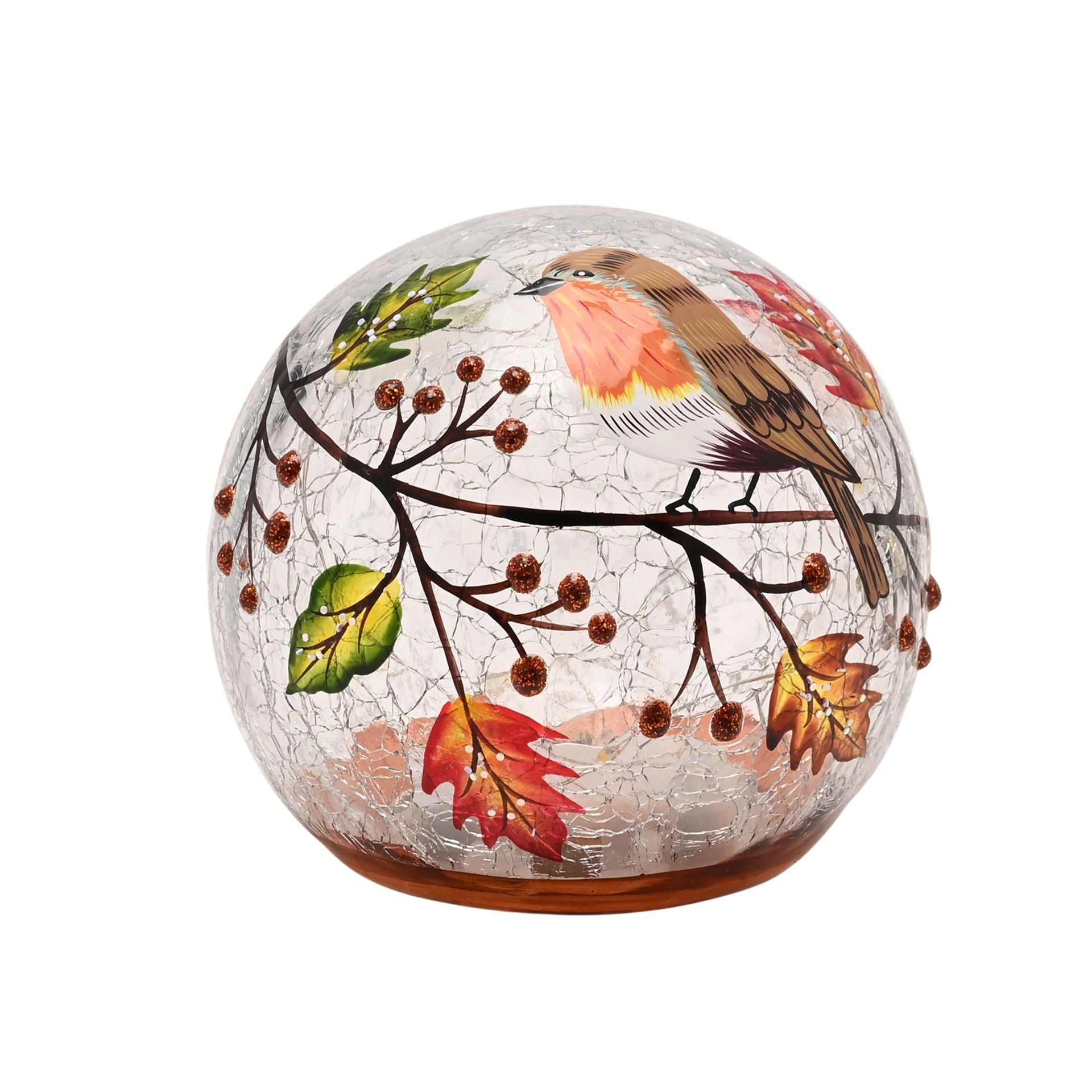 Country Living Autumn Robin LED Light Up Orb