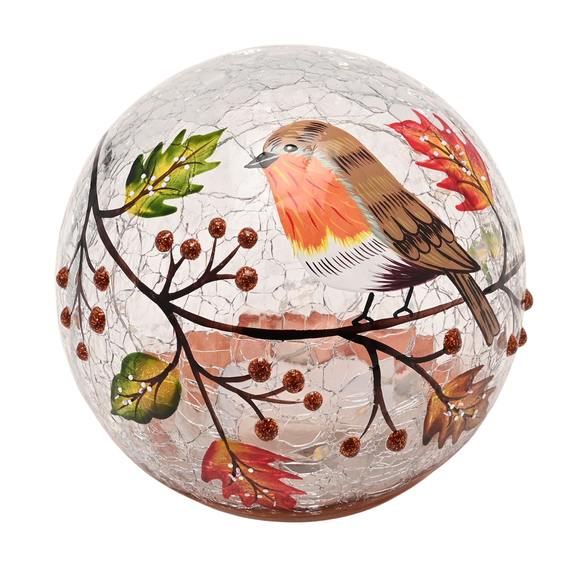Country Living Autumn Robin LED Light Up Orb