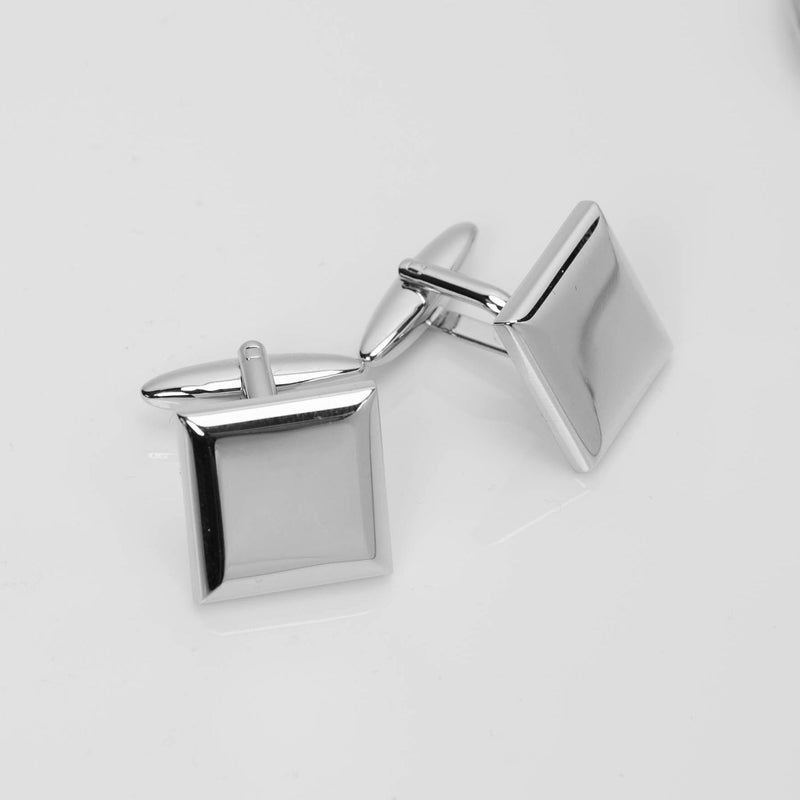 Plain Square Cufflinks in Engravable Box