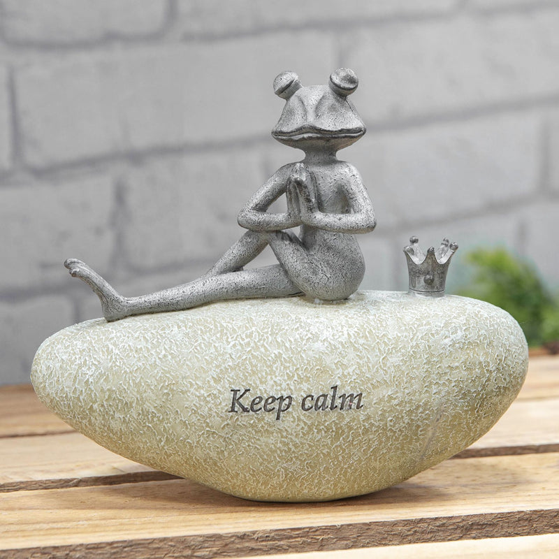 Country Living Frog on Stone ''Keep Calm''