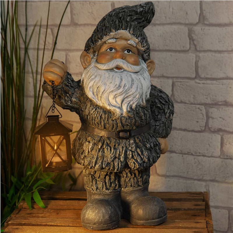 Resin Garden Gnome Ornament with Lantern 41.5cm