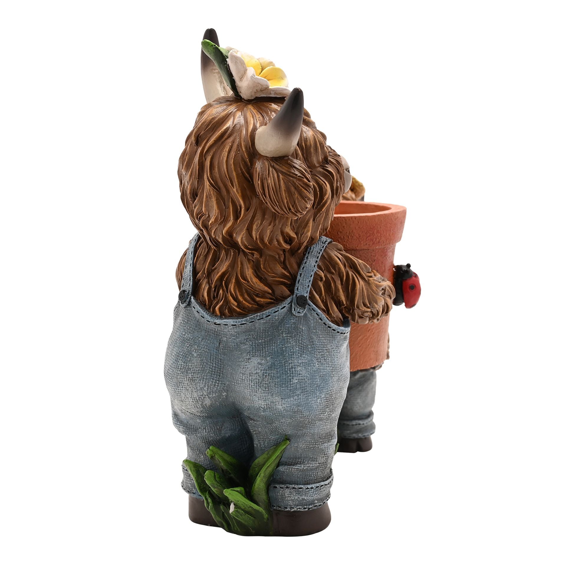 Country Living Big & Little Highland Cows With Plant Pot