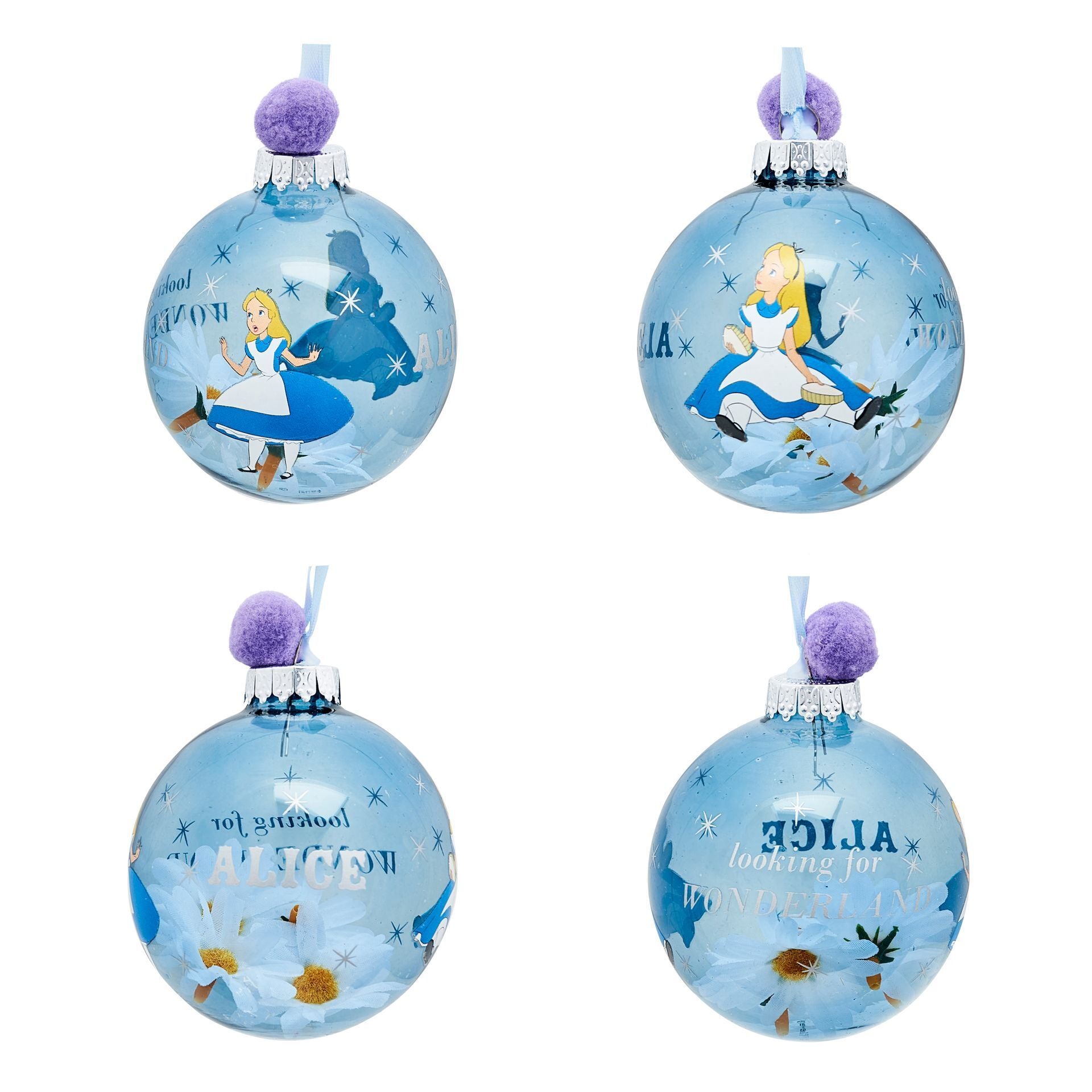 Disney Set of 7 Baubles - Alice In Wonderland