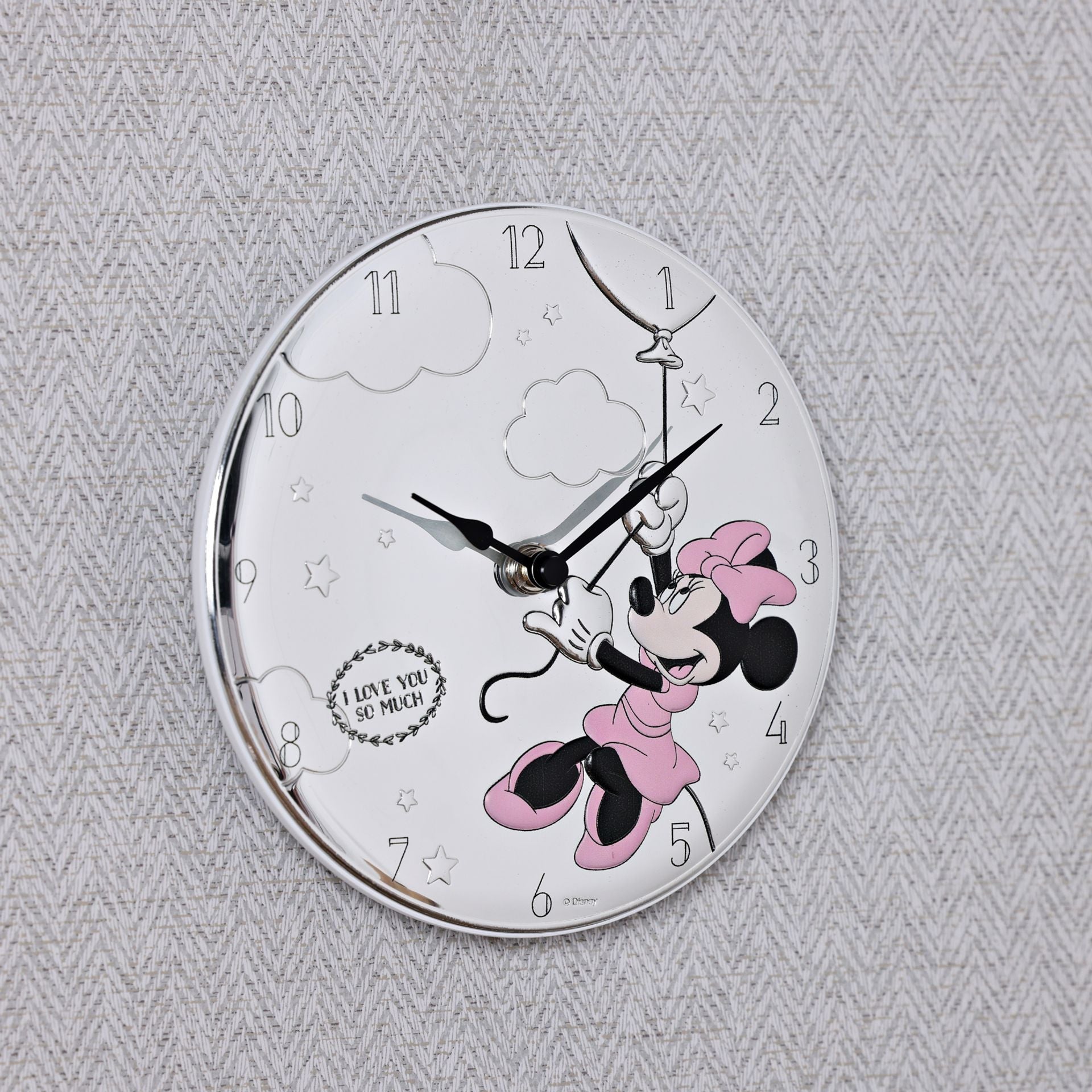 Disney Minnie Real Silver 999 Plated Wall Clock