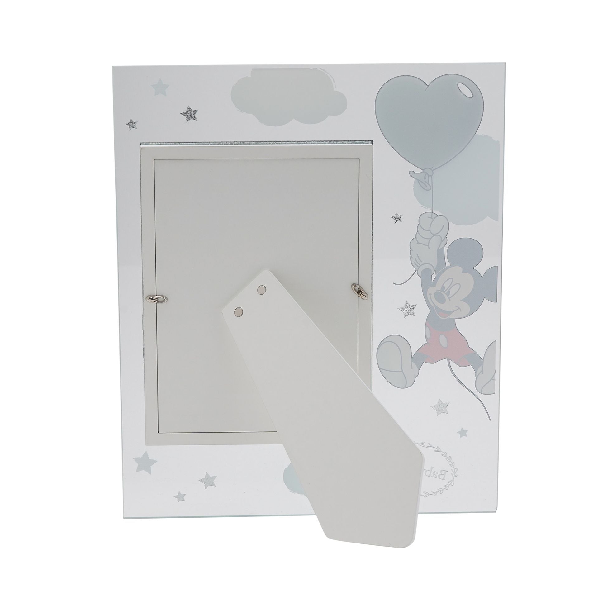 Disney 5" x 7"  Mickey Mouse Real Silver 999 Plated Glass Frame