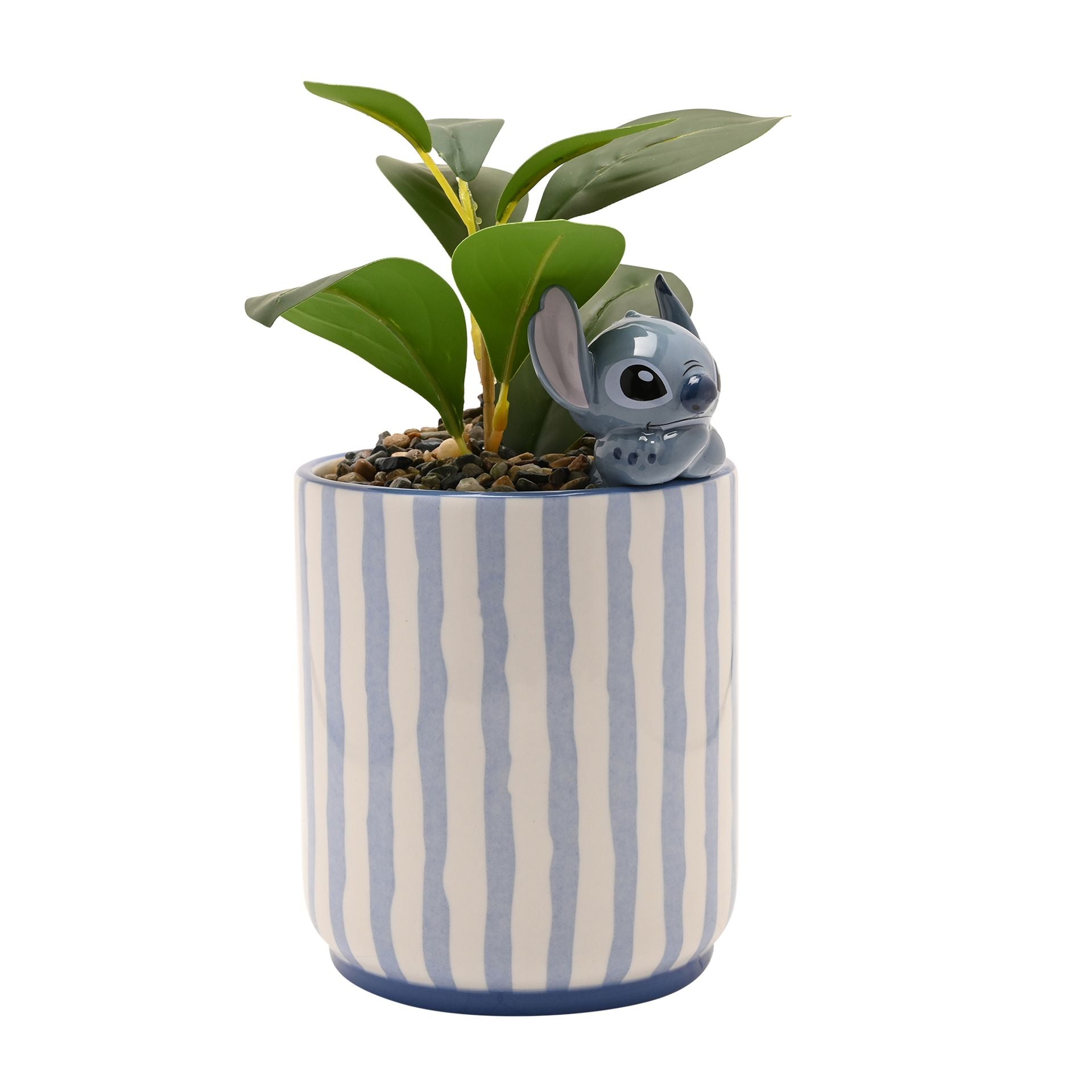 Disney Stitch Planter with 3D Stitch & Faux Plant