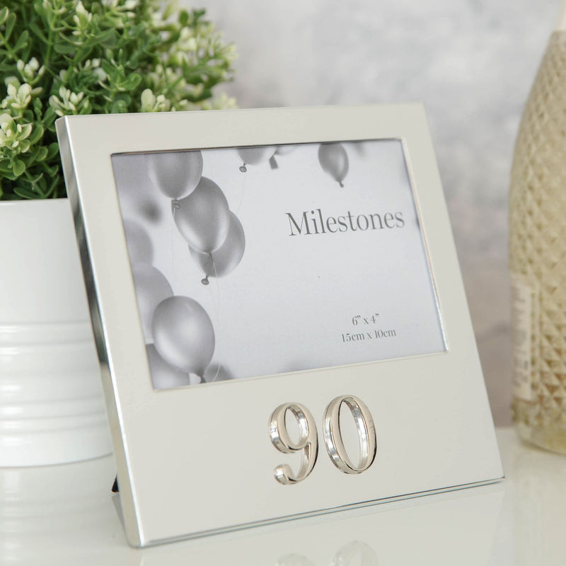 Milestones Aluminium Photo Frame with 3D Number 6" x 4" - 90