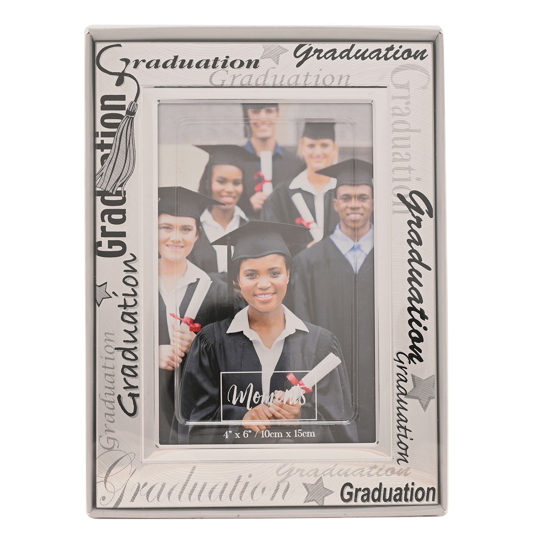 Photo Frame Alumin. Satin/Black "Graduation" 4x6 *(48/72)*