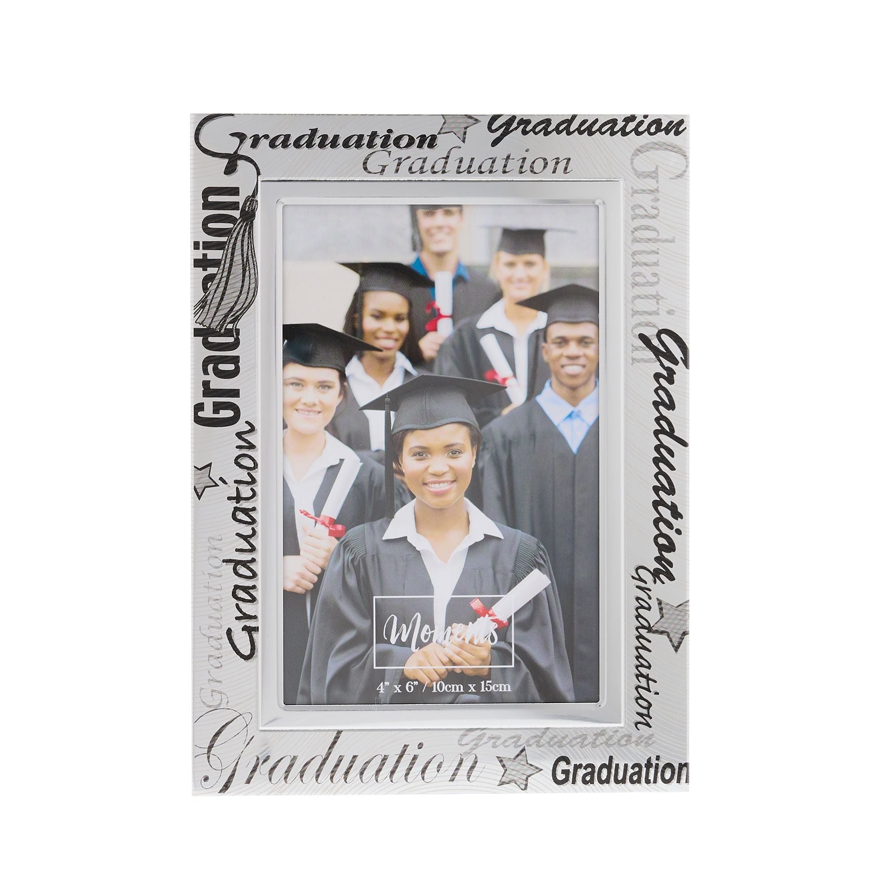 Photo Frame Alumin. Satin/Black "Graduation" 4x6 *(48/72)*