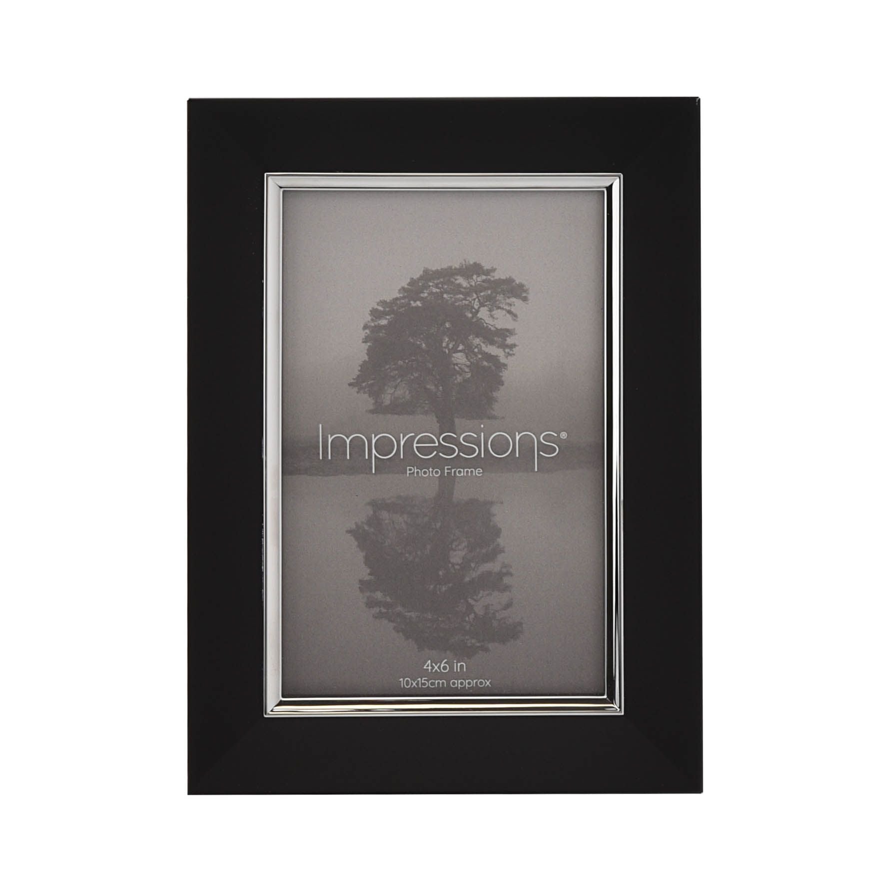 Impressions Black & Silver Aluminium Frame 4" x 6"