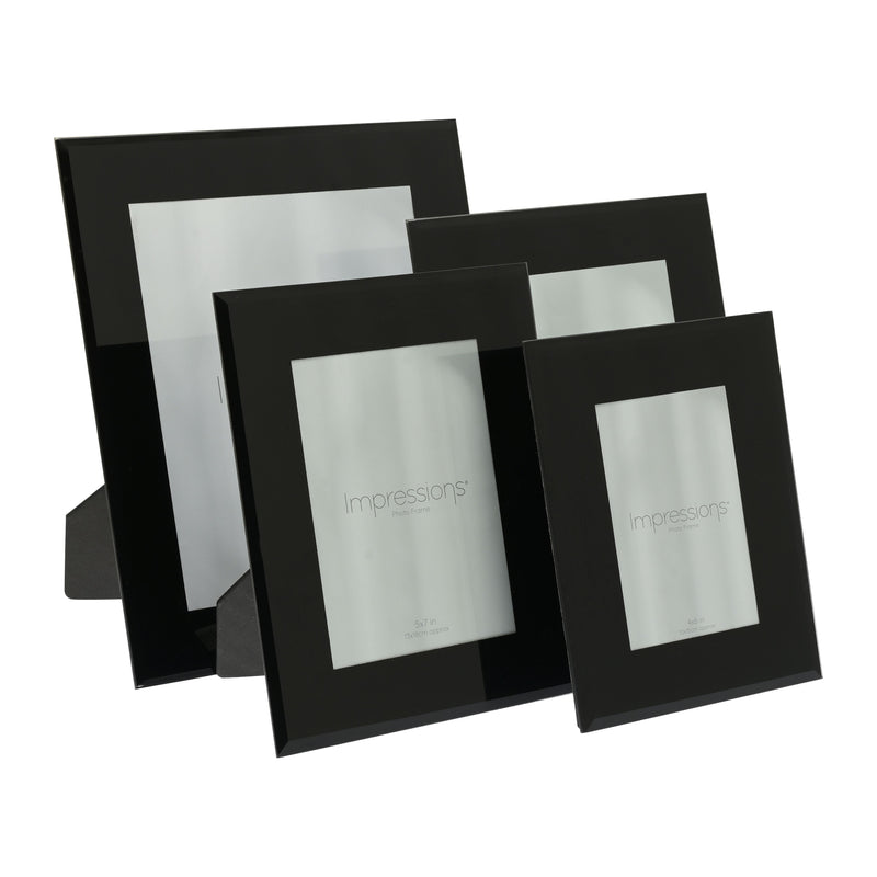 Photo Frame Black Glass Plain Design 4" x 6"