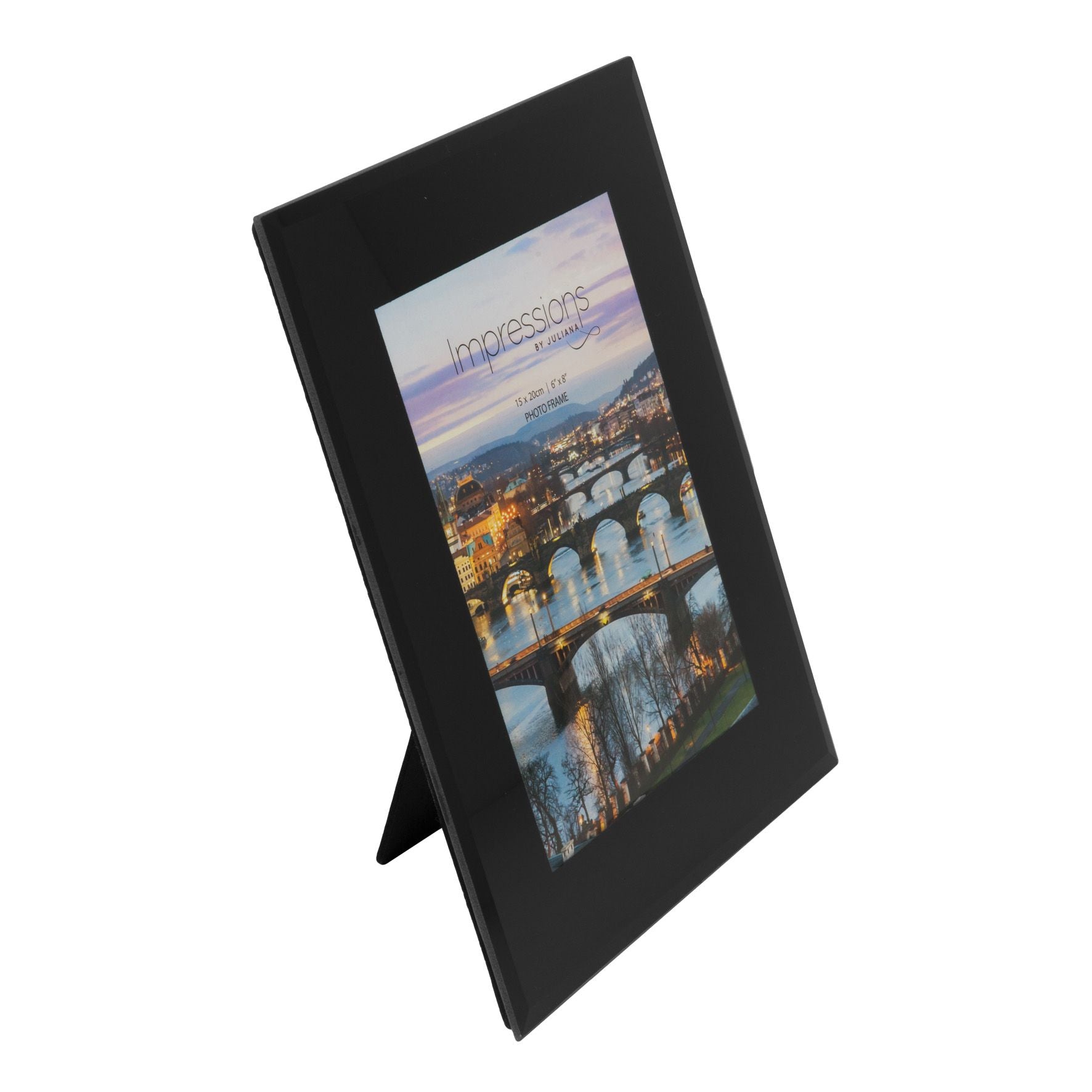Photo Frame Black Glass Plain Design 6" x 8" *(18/24)*
