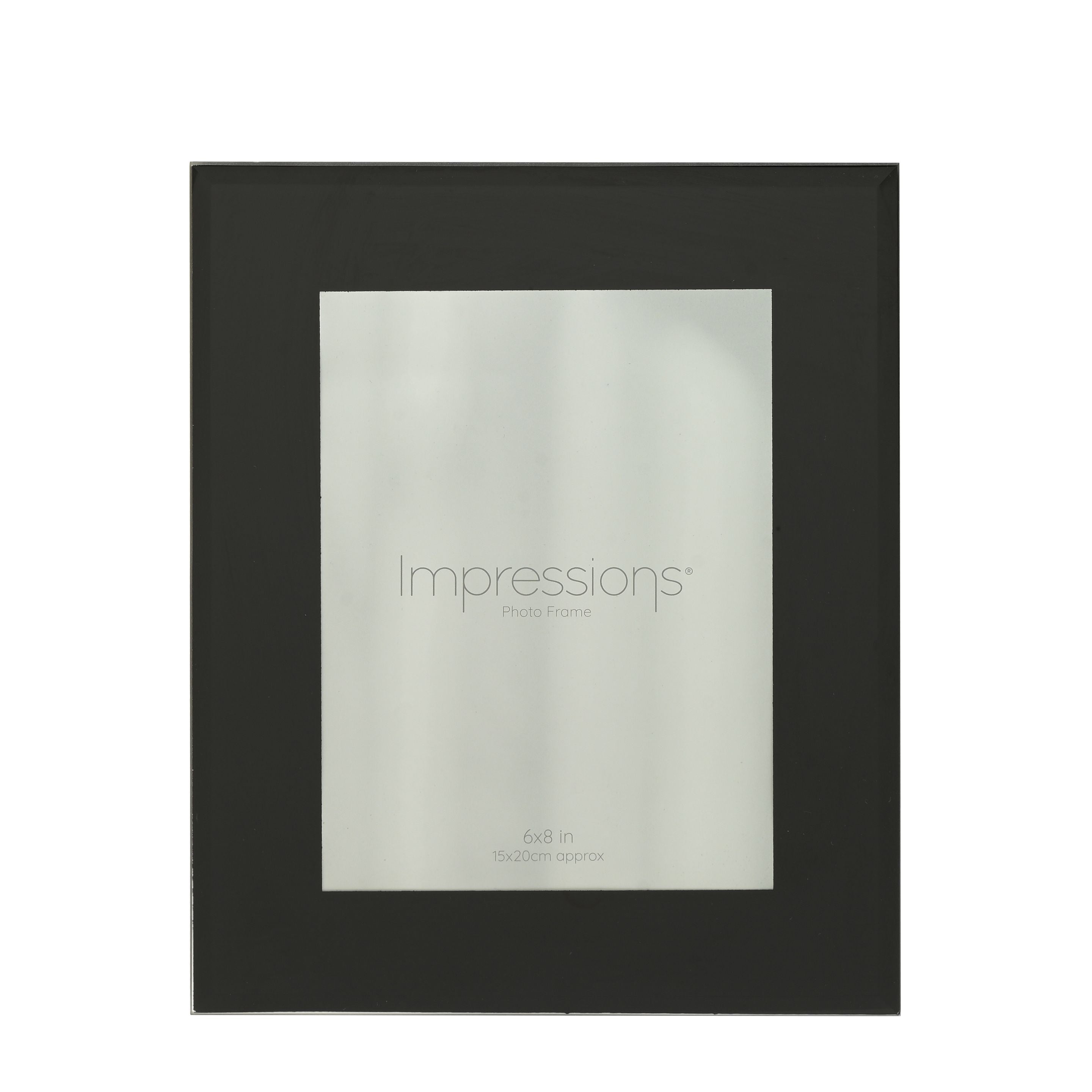Photo Frame Black Glass Plain Design 6" x 8" *(18/24)*