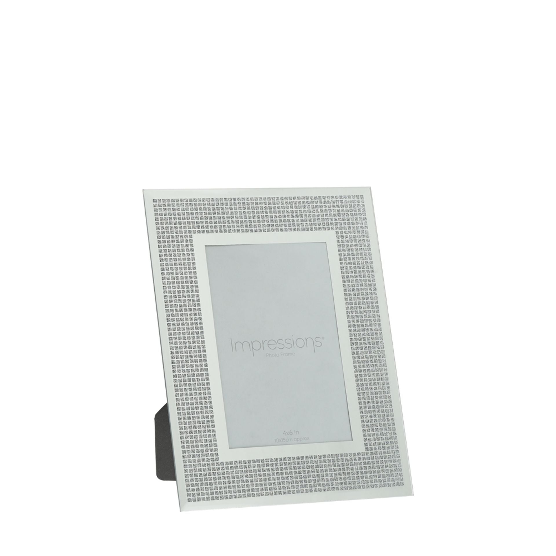 Impressions Glass Frame with Glitter Crystal Squares 4" x 6"