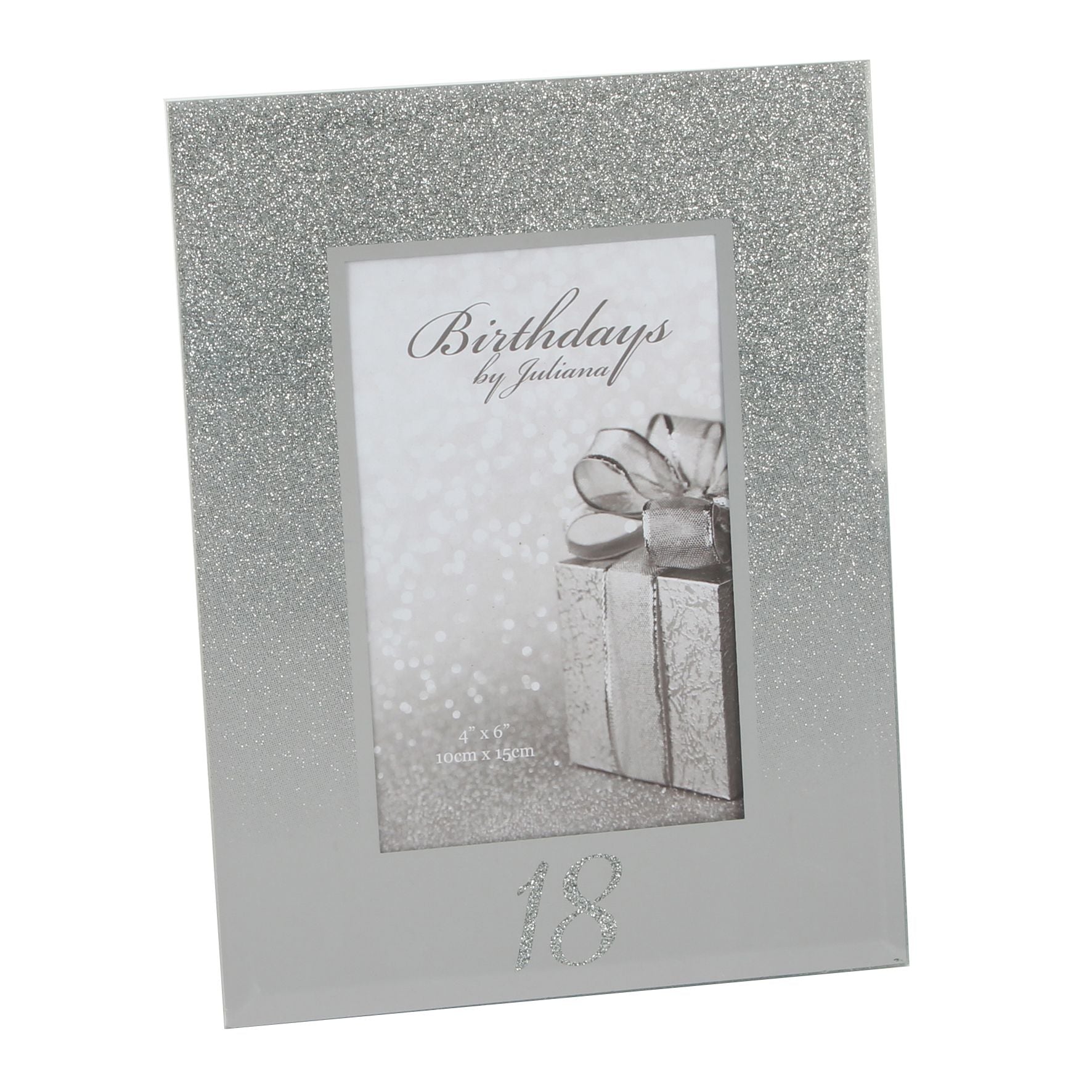 Milestones Glitter Mirror Frame 4" x 6" - 18th