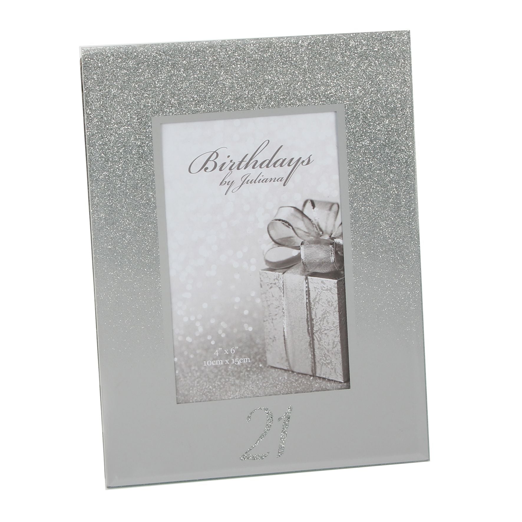 Milestones Glitter Mirror Frame 4" x 6" - 21st