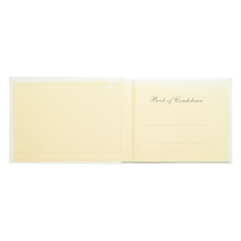 Cream Leatherette Memory Book - Book of Condolence