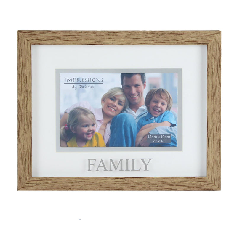Natural Wood Effect Frame - 6" x 4" Family