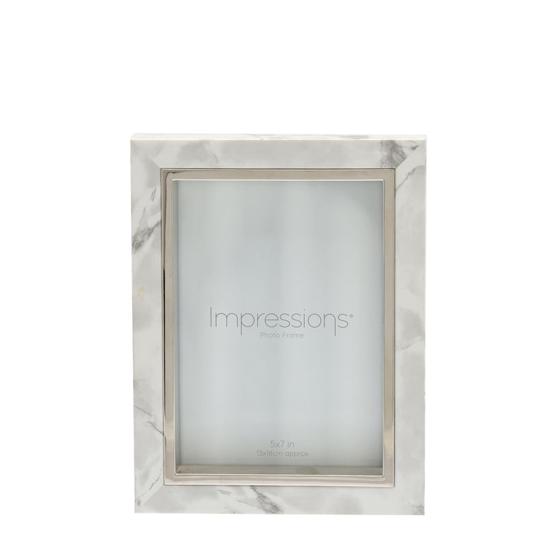 Impressions White Marble Look Frame 5" x 7"