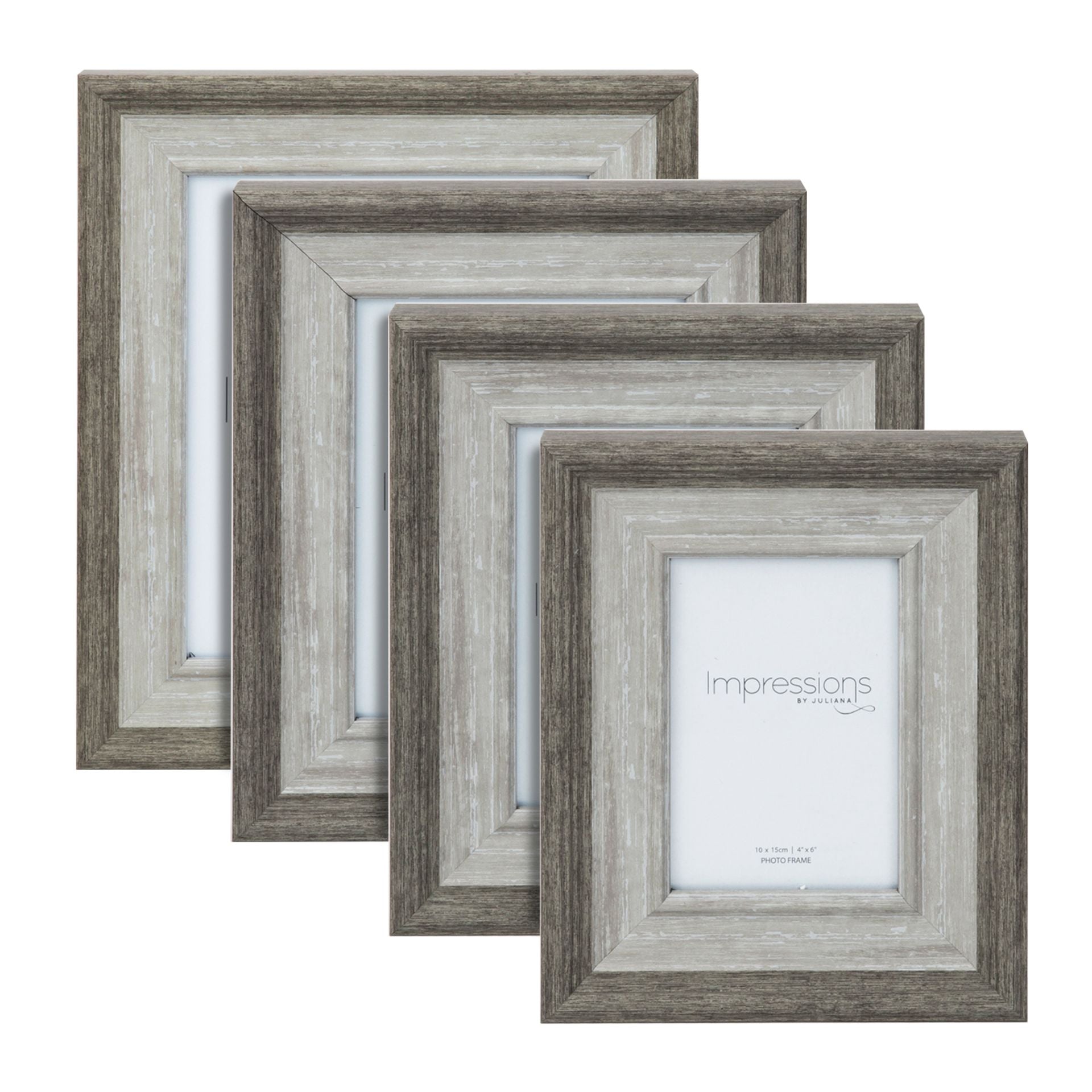 Impressions Grey Wash Wood Effect Photo Frame 6" x 8"