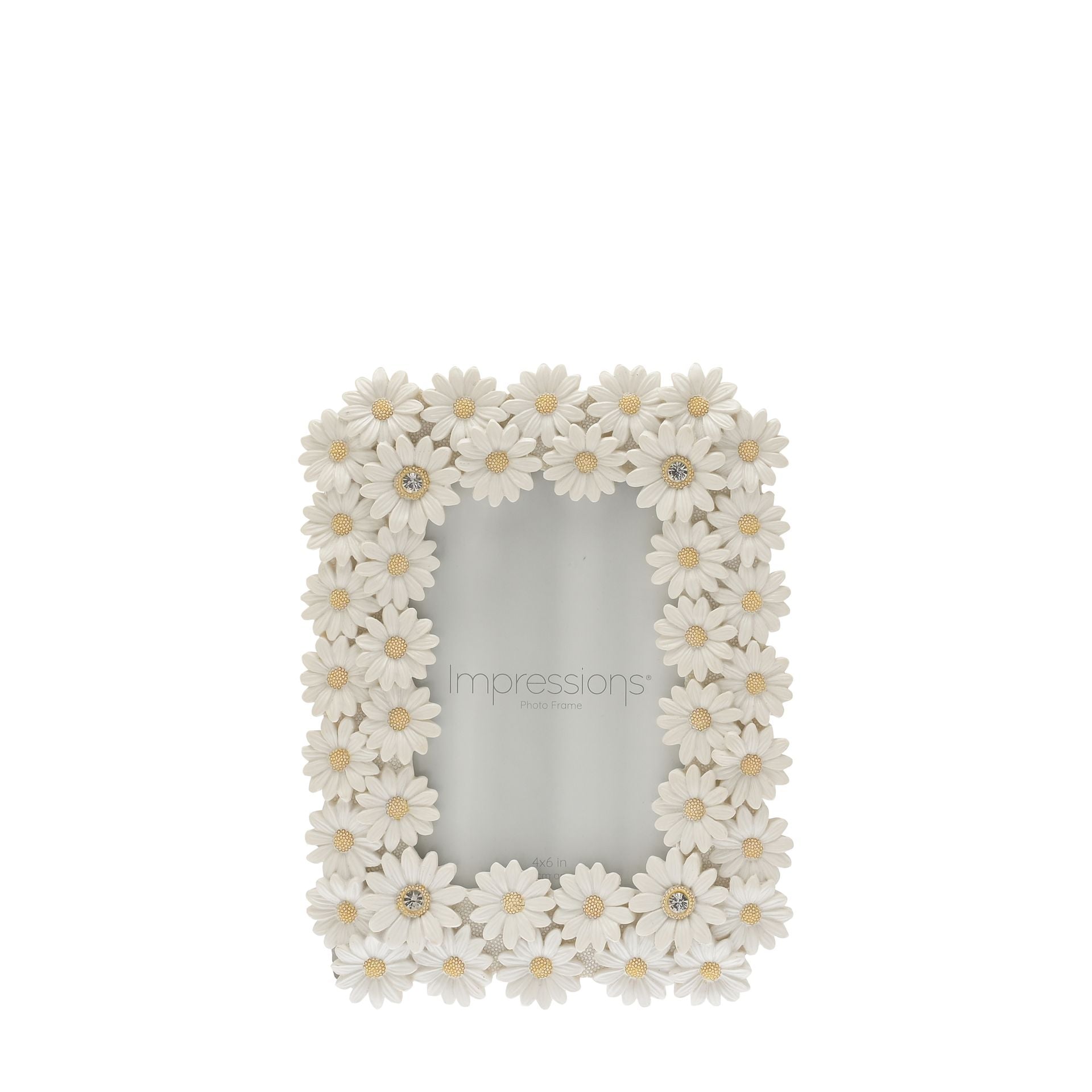 Impressions White Resin Daisy Photo Frame 4" x 6"