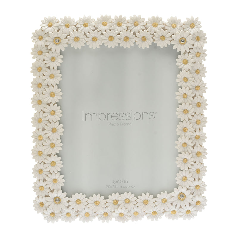 Impressions White Resin Daisy Photo Frame 8" x 10"