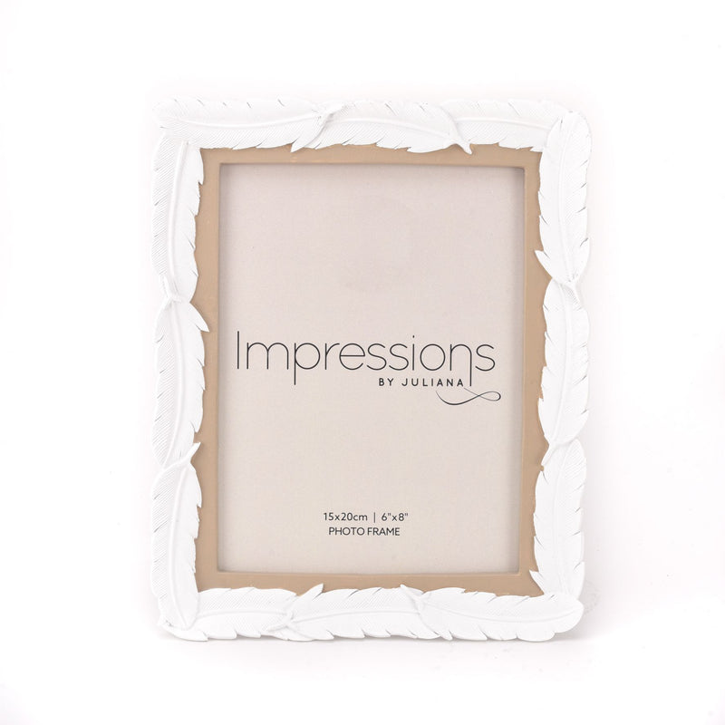 Impressions White Resin Feather Photo Frame 6" x 8"