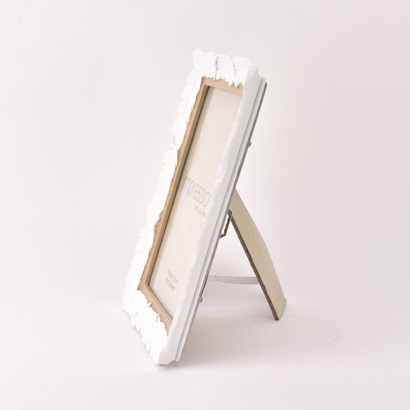 Impressions White Resin Feather Photo Frame 6" x 8"